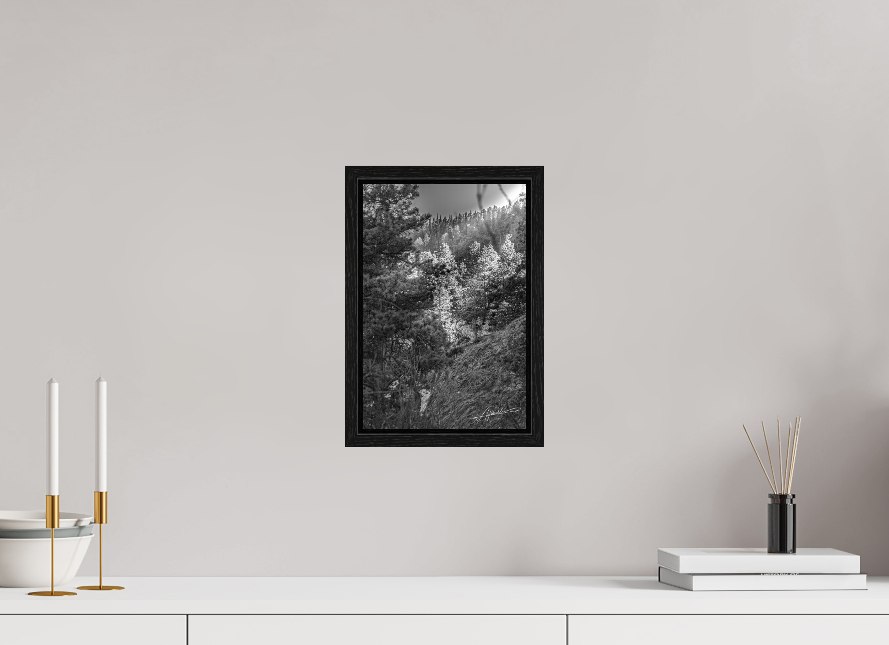 8 x 12″, Floater Frame Sun in the Mountains