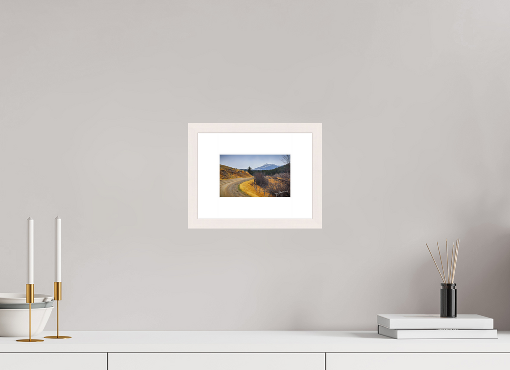 6.5 x 4″, Solid Wood Frame with Passe-partout The Road to Adventure