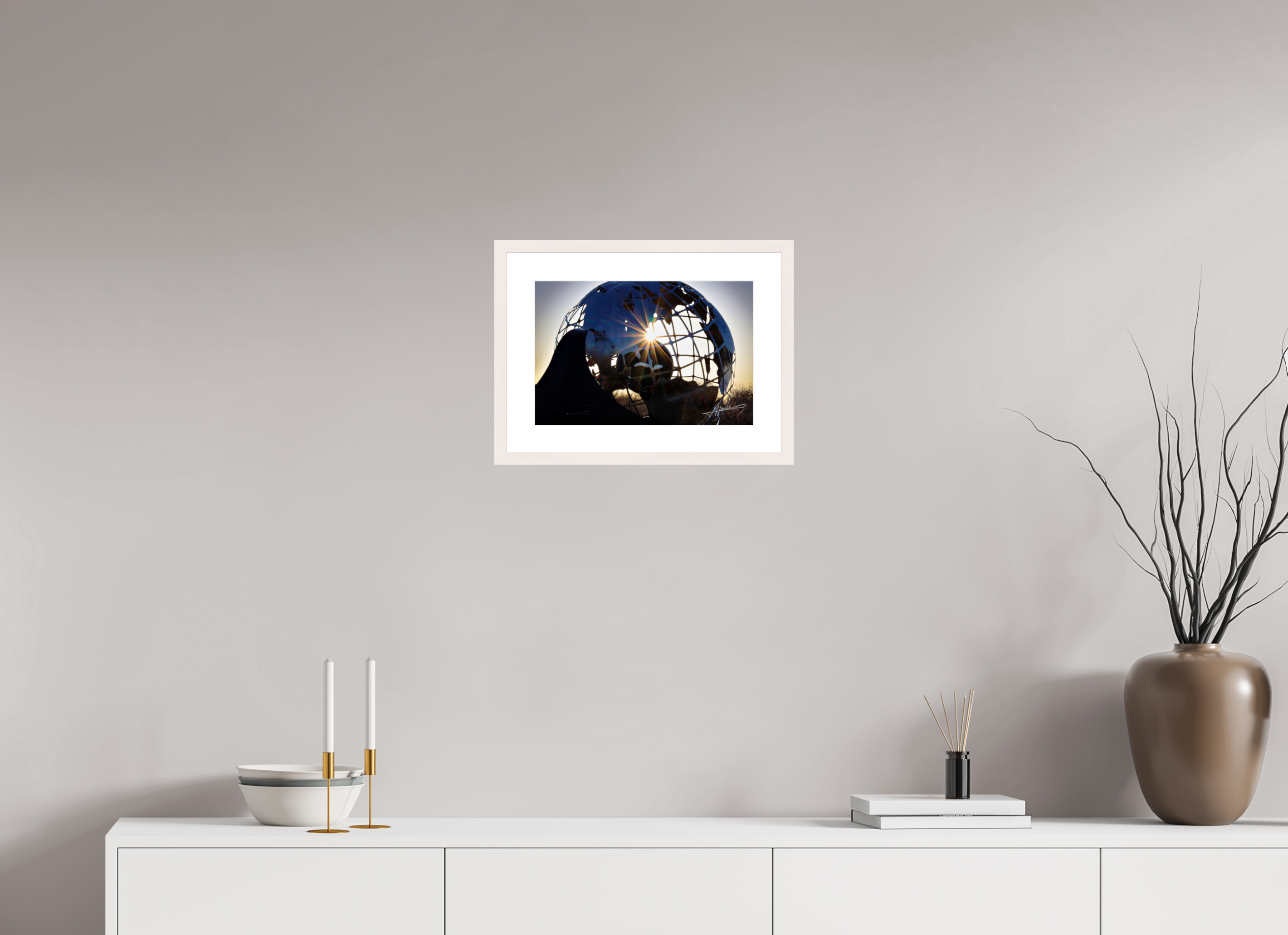 15 x 10″, Solid Wood Frame with Passe-partout Oilfield Sculpture