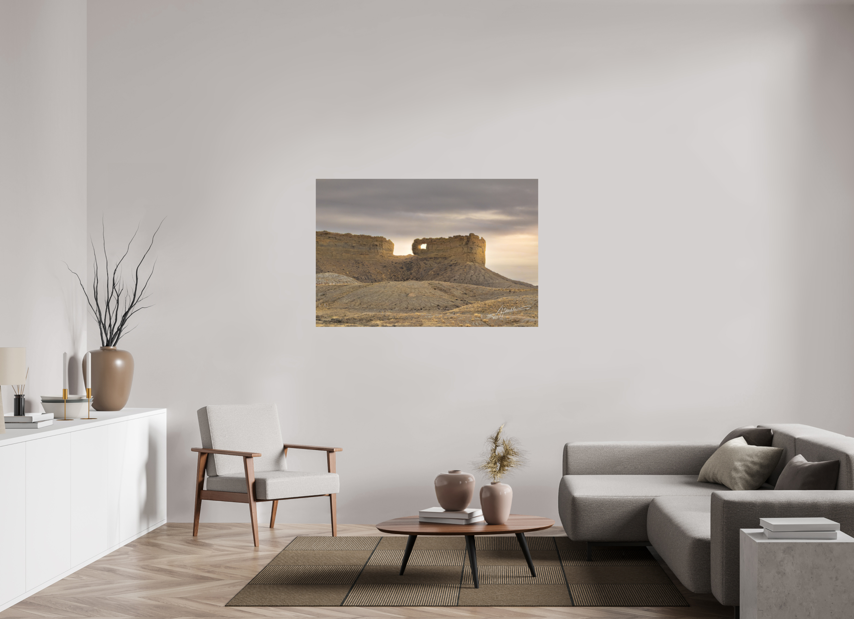 54 x 36″, Fine Art Print Sun on the Buttes