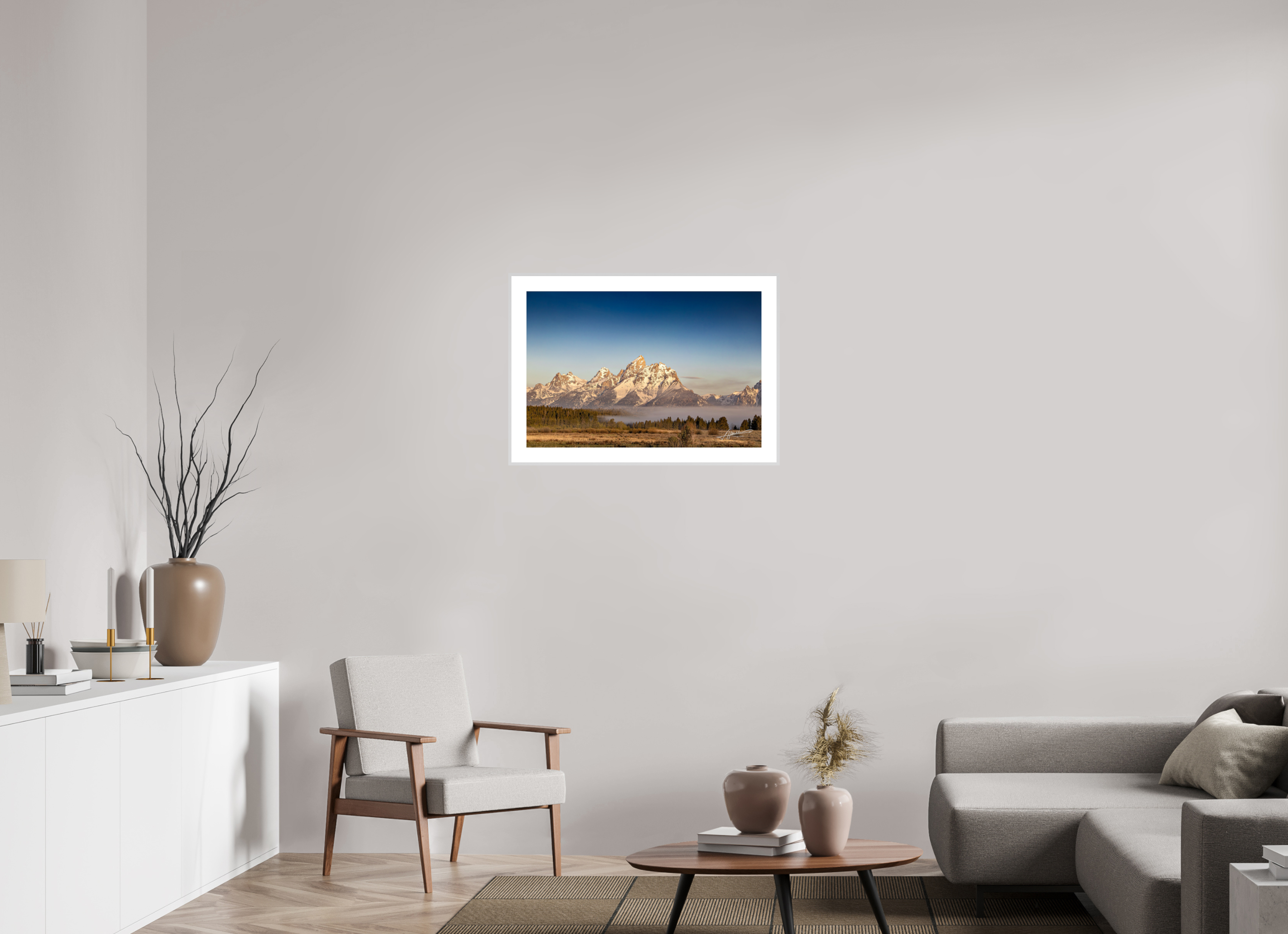 30 x 20″, Changeable Magnetic Frame Above the Fog
