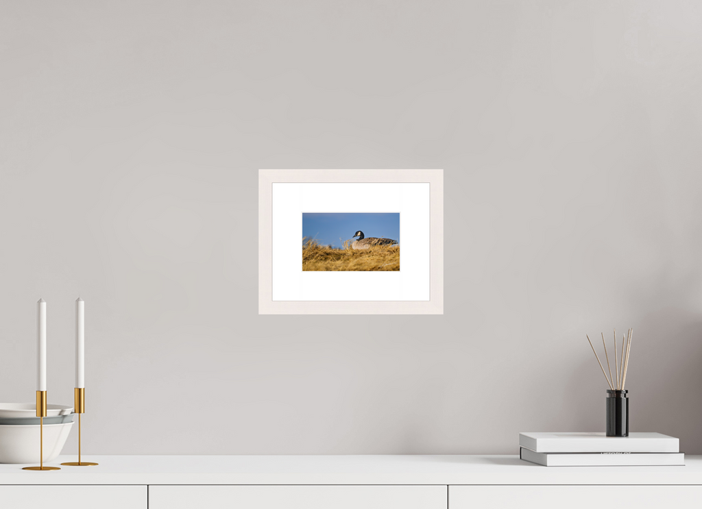 6.5 x 4″, Solid Wood Frame with Passe-partout The Nesting Goose