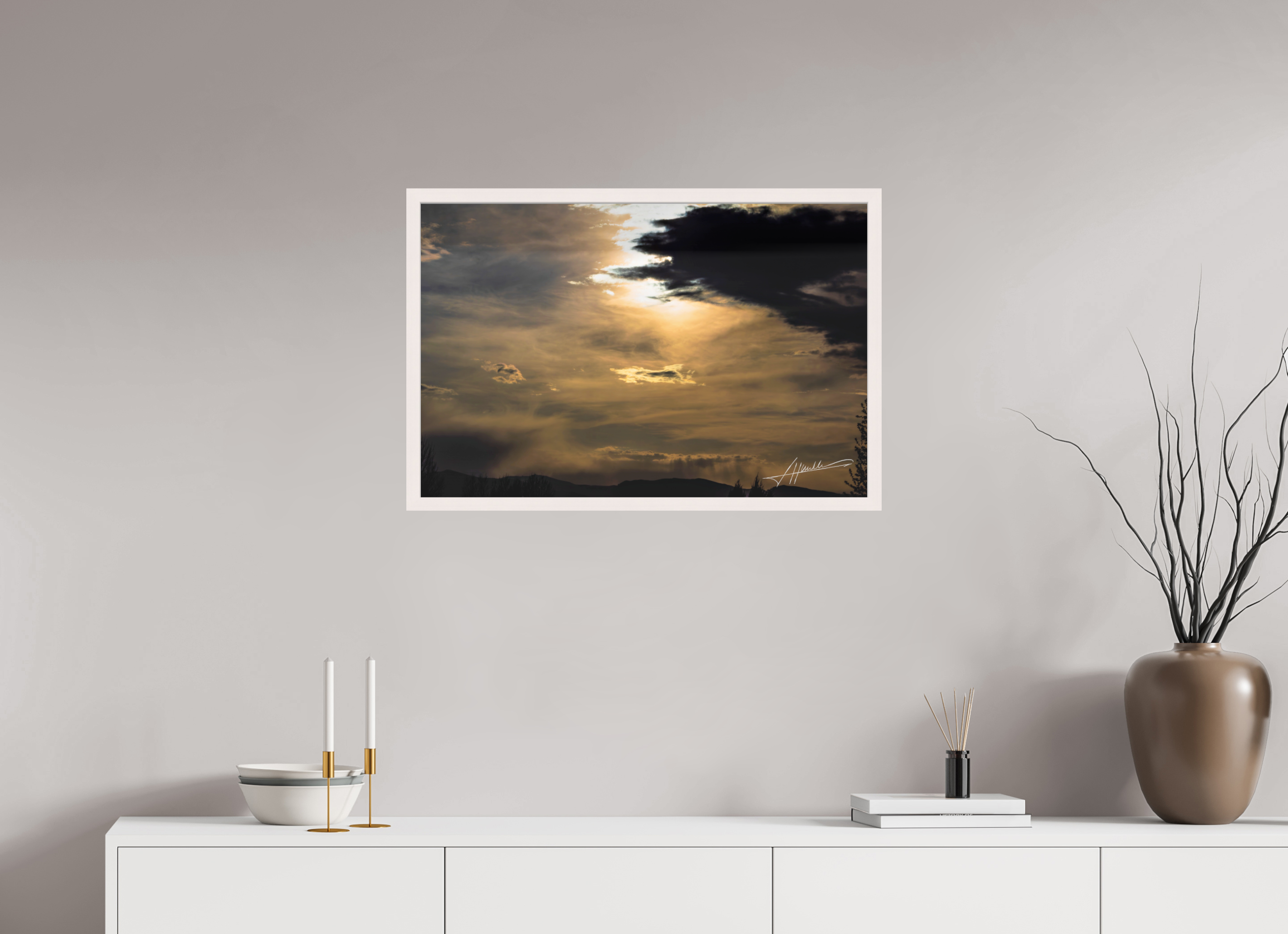30 x 20″, Shadow Box Frame Silver Lining