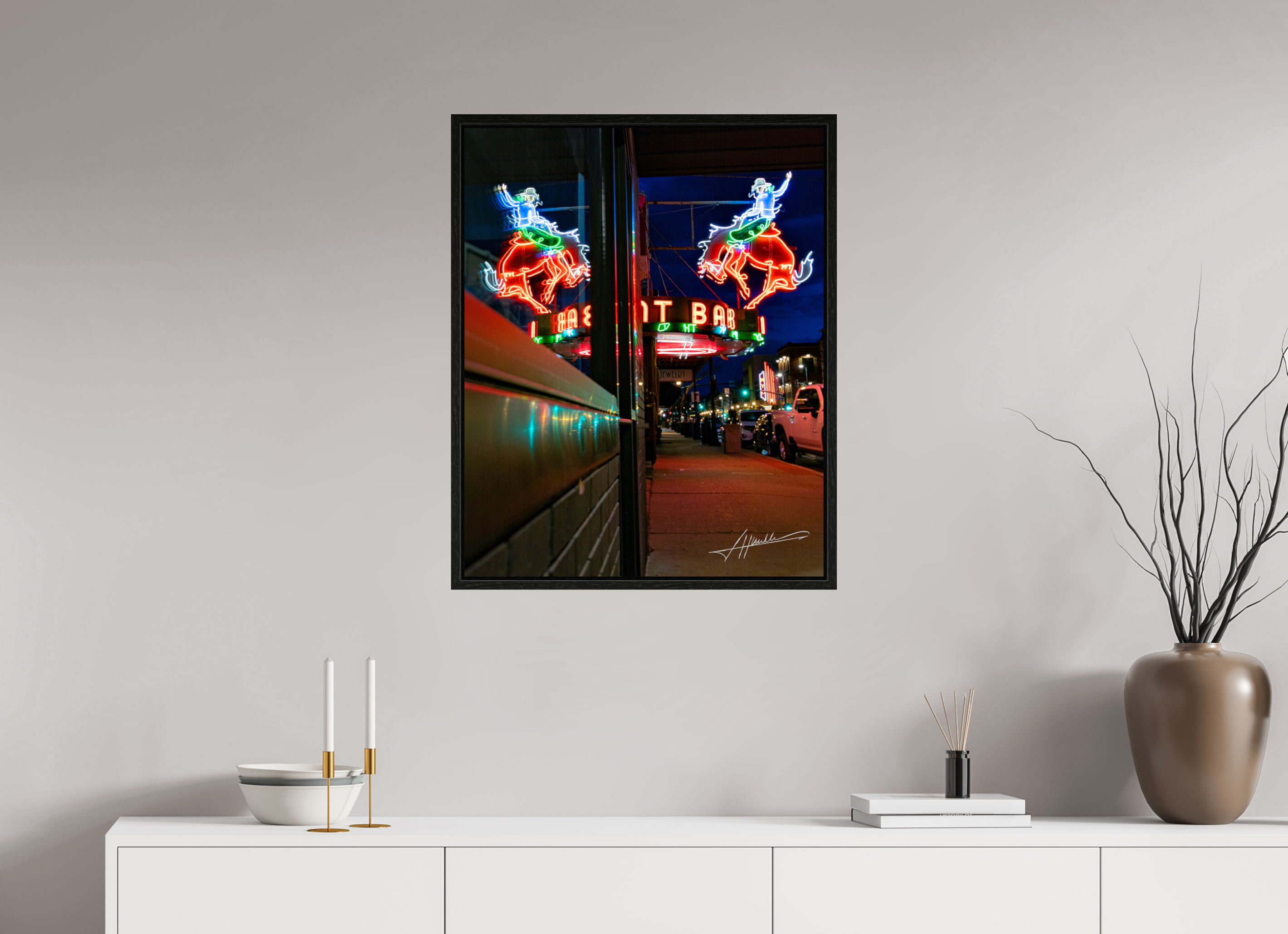 24 x 30″, Floater Frame Mint Bar Sherridan