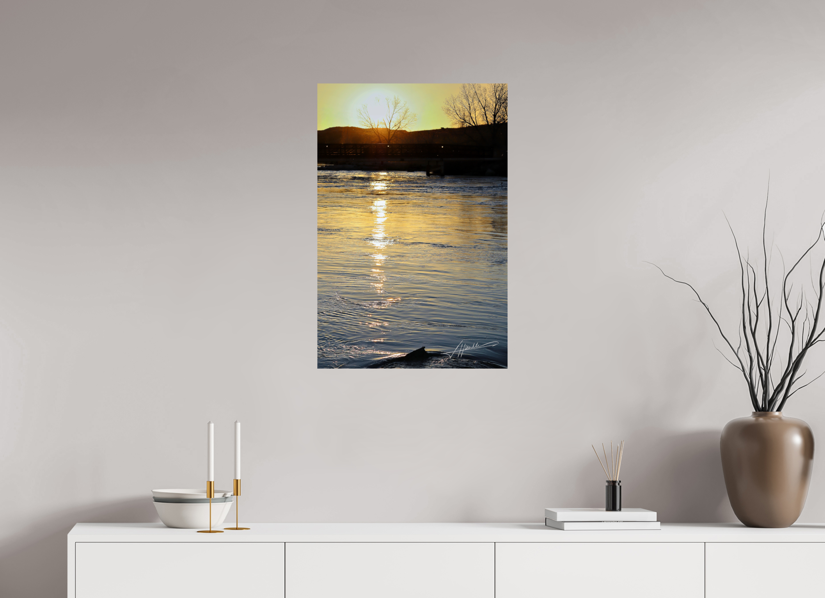 20 x 30″, Fine Art Dibond Sunset on the River