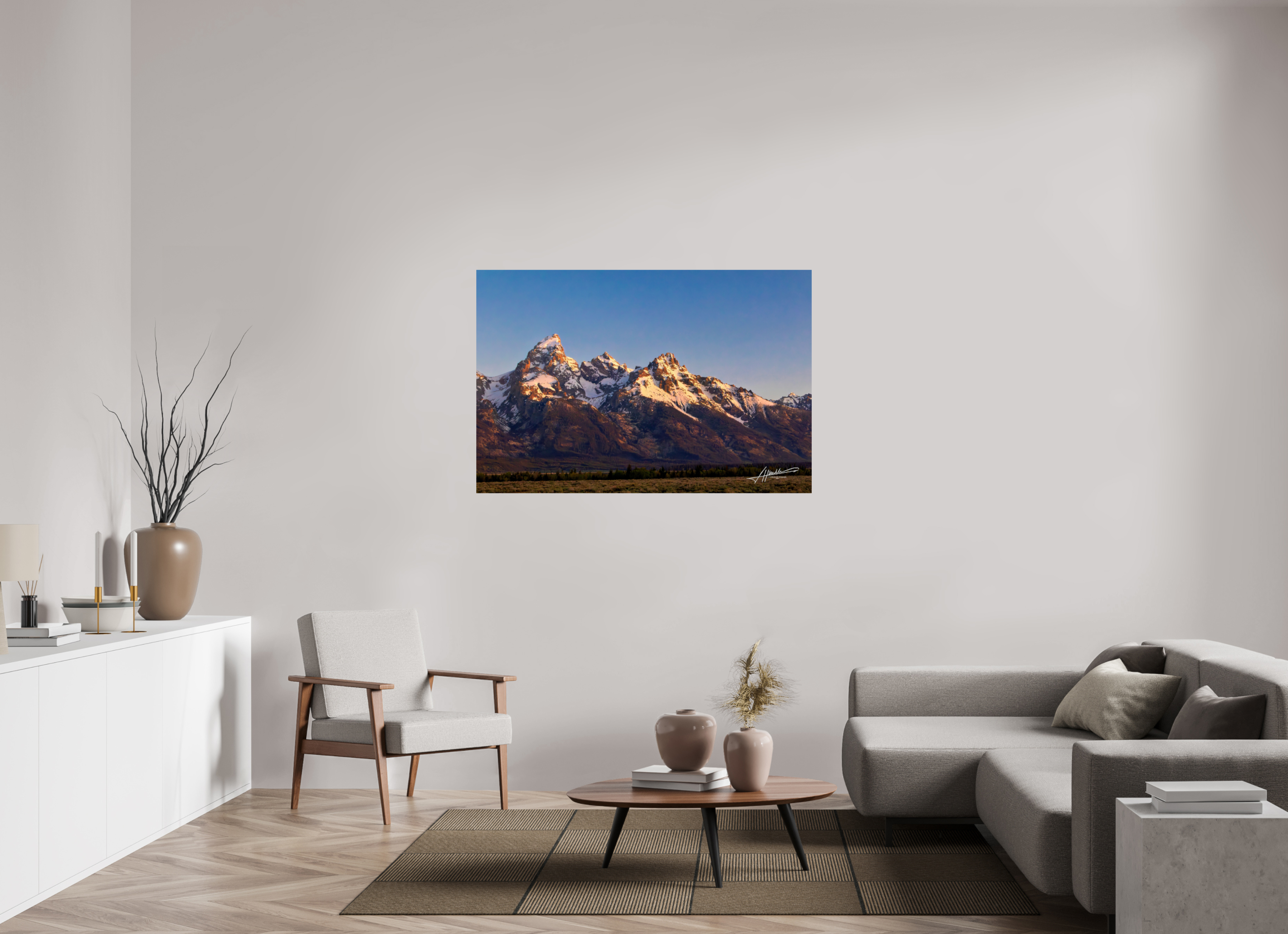 54 x 36″, Photo Print On Fujiflex High Gloss Sunrising on the Tetons