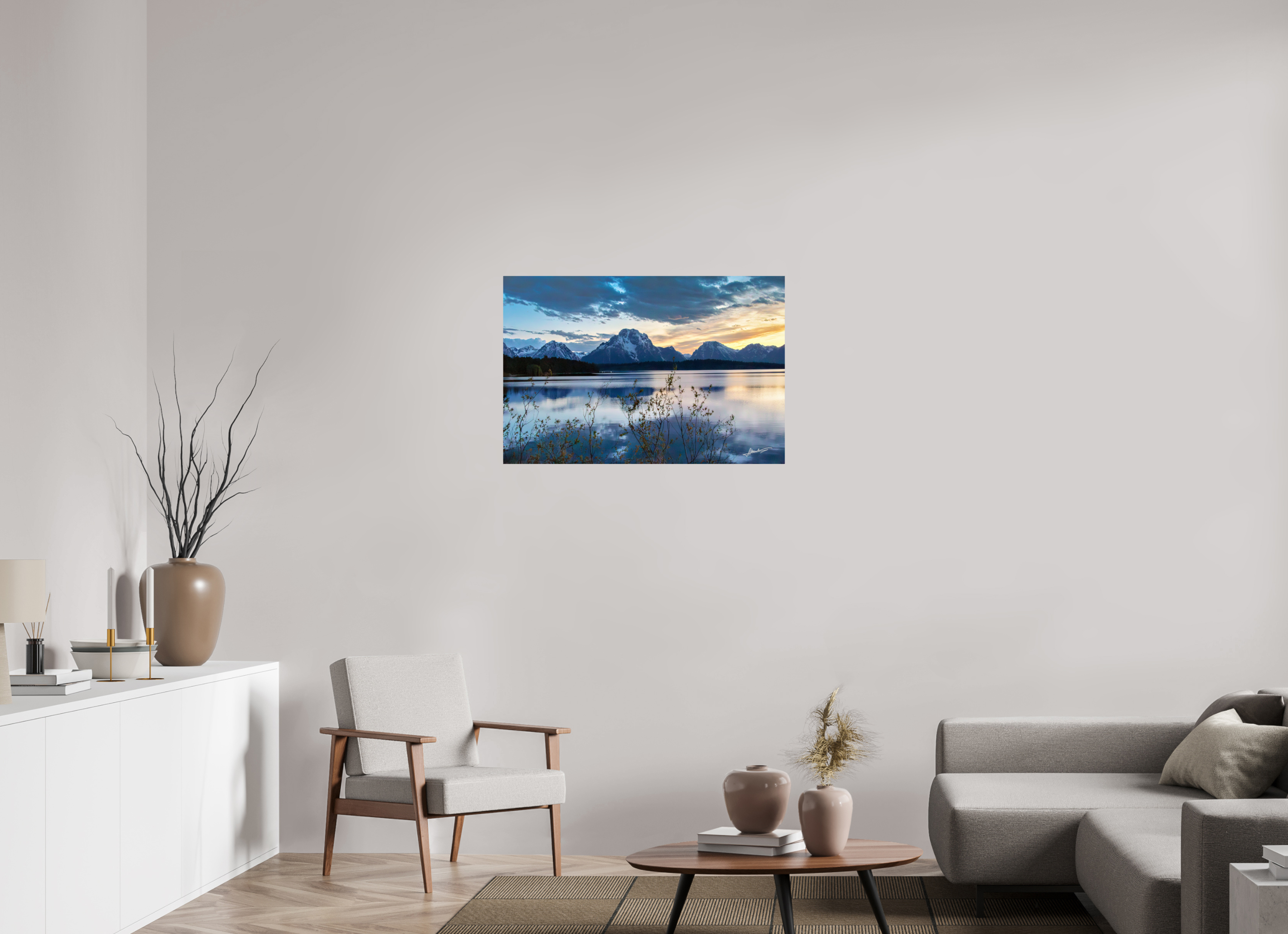 36 x 24″, Fine Art Print Sunset on Jackson Lake