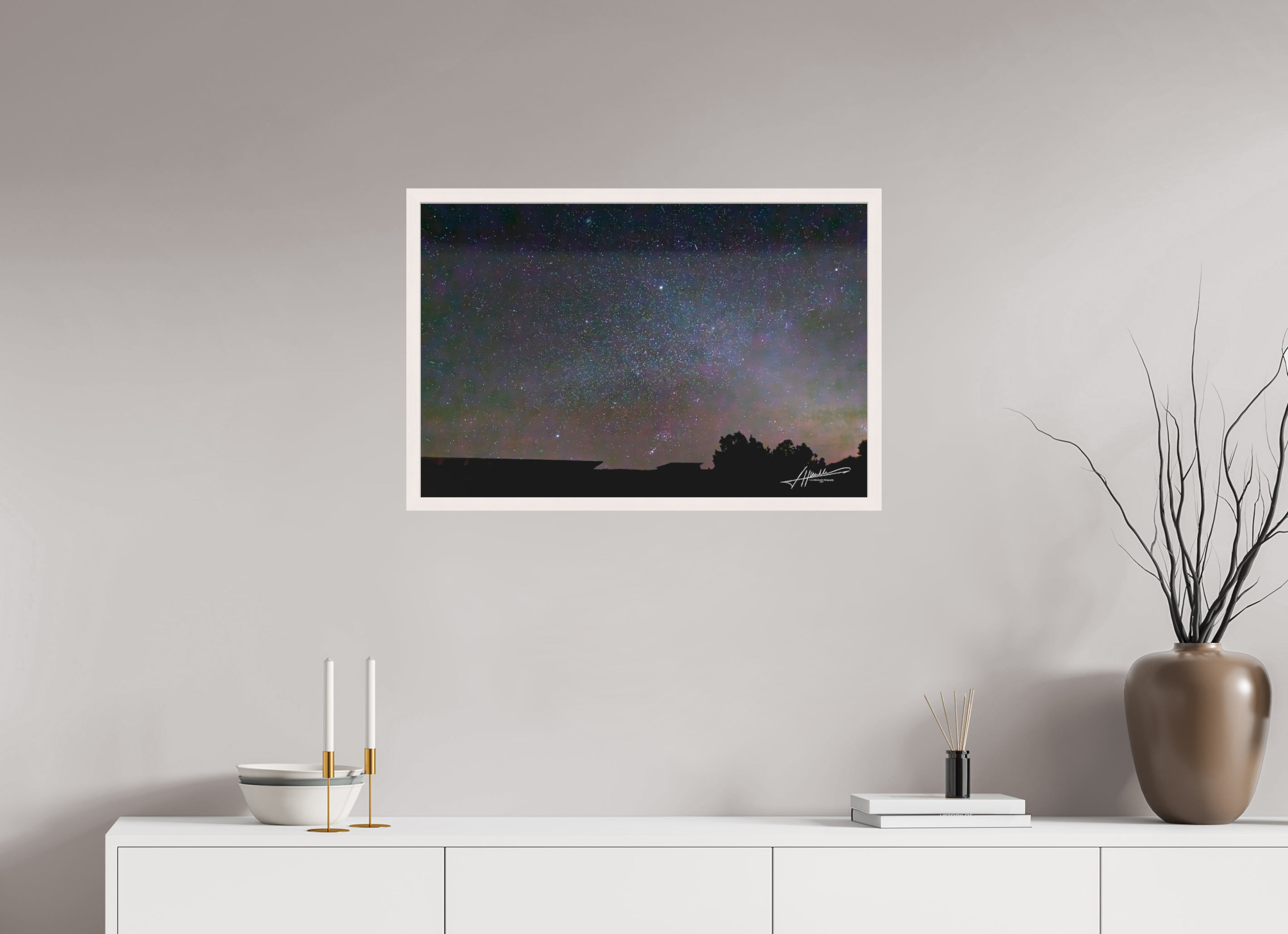 30 x 20″, Shadow Box Frame Watching the Stars
