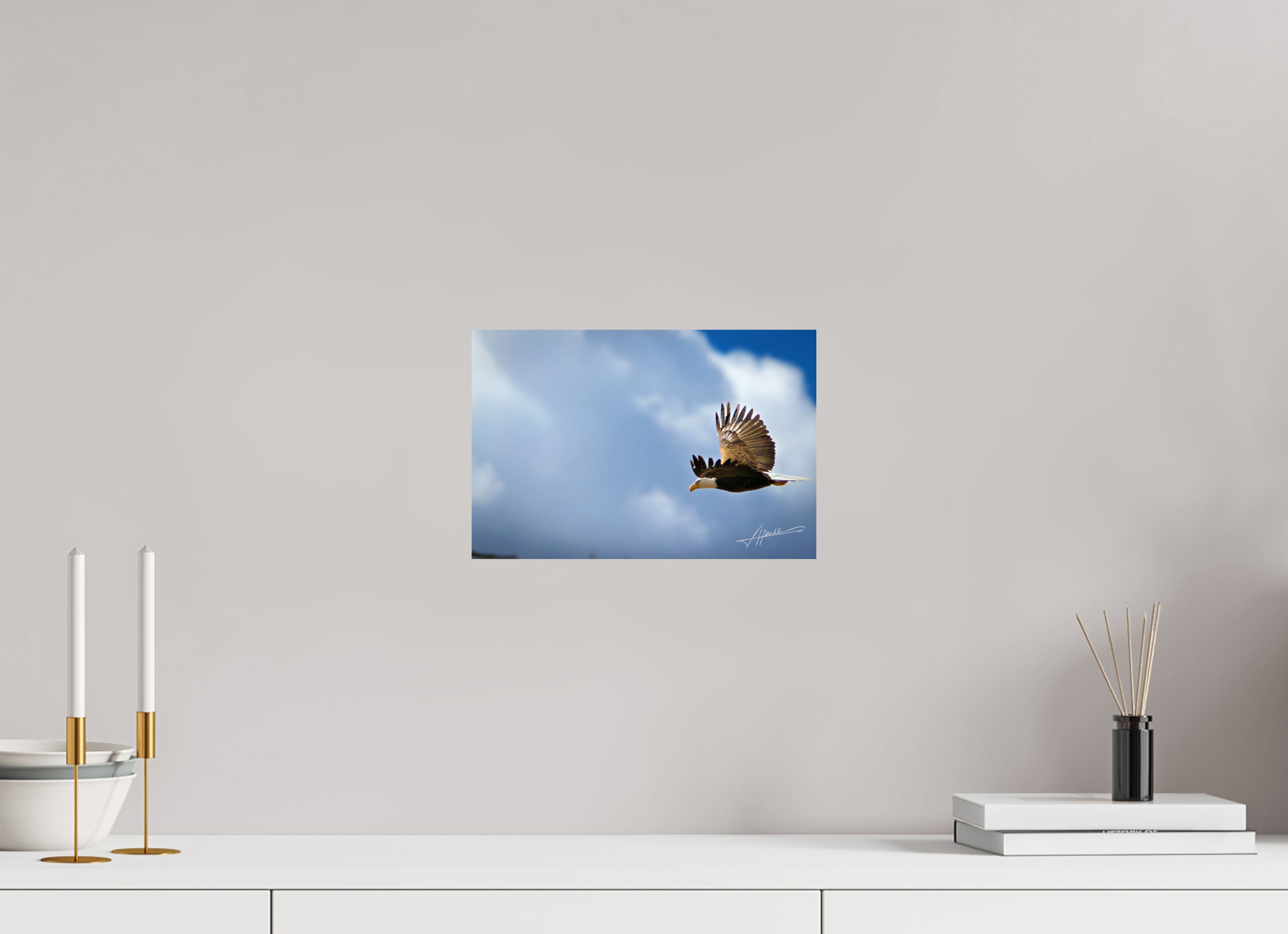 12 x 8″, Fine Art Print Bald Eagle Flying