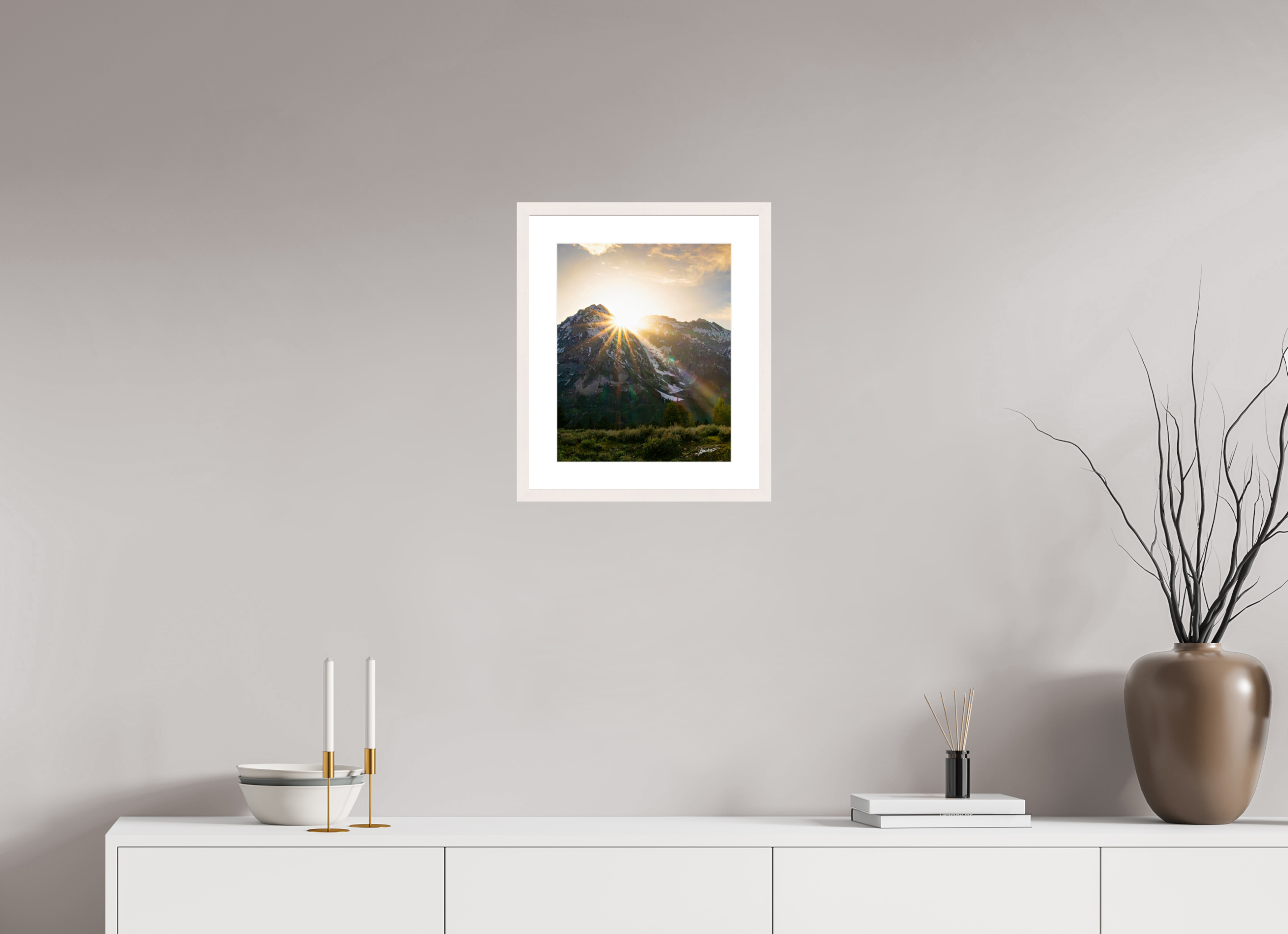 12 x 15″, Solid Wood Frame with Passe-partout The Last Ray