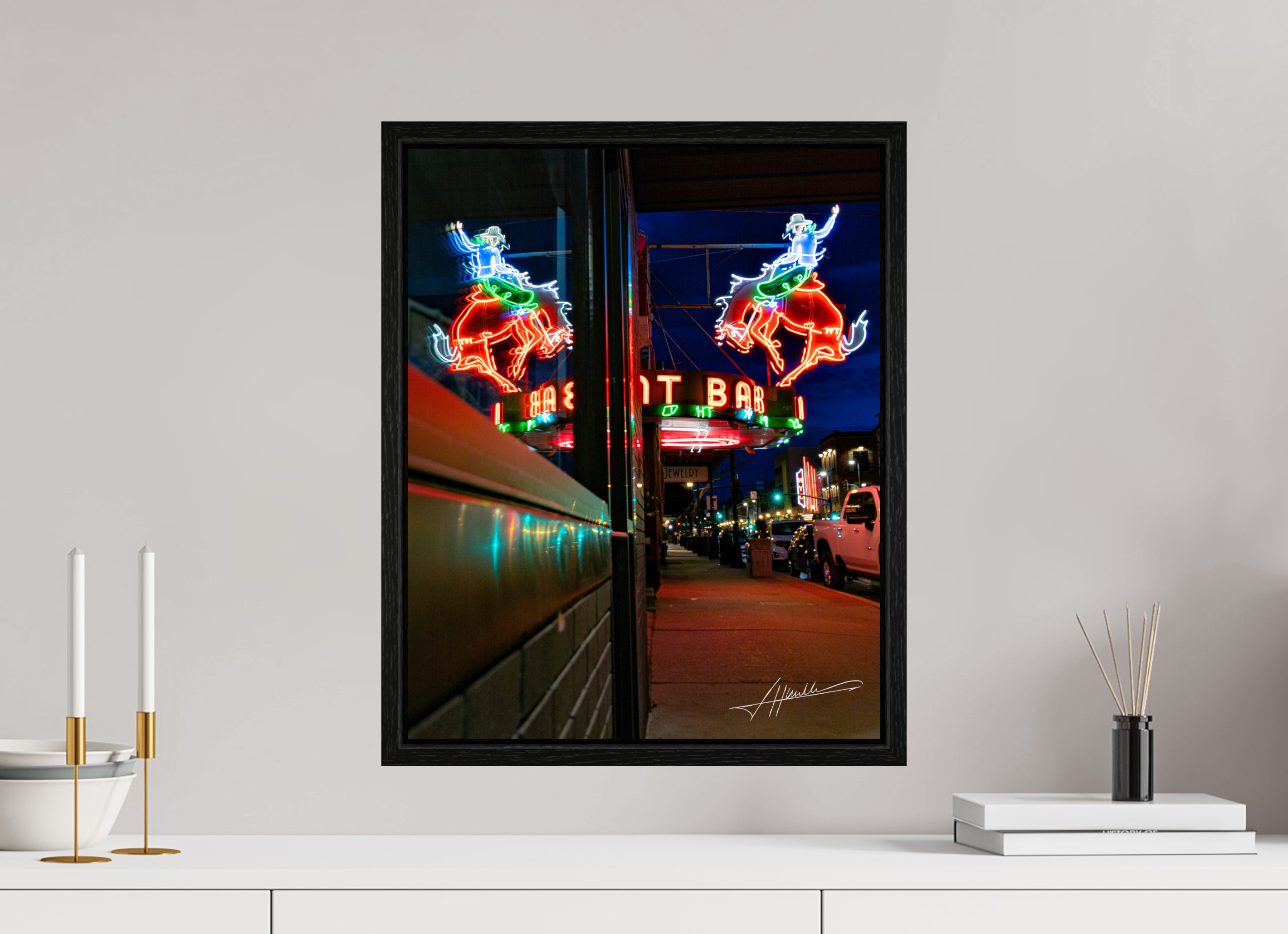 16 x 20″, Floater Frame Mint Bar Sherridan