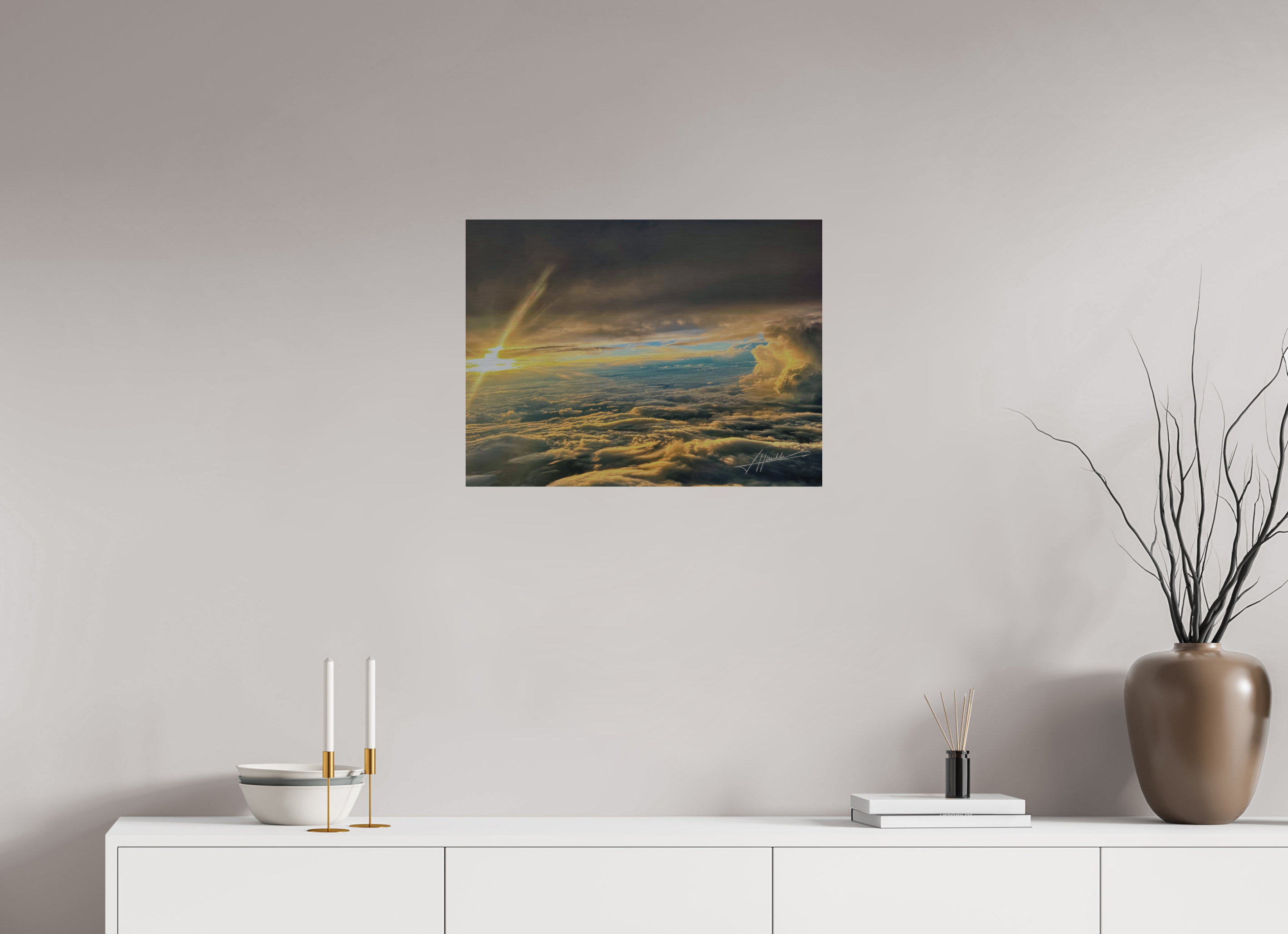 24 x 18″, Direct Brushed Aluminum Above the clouds