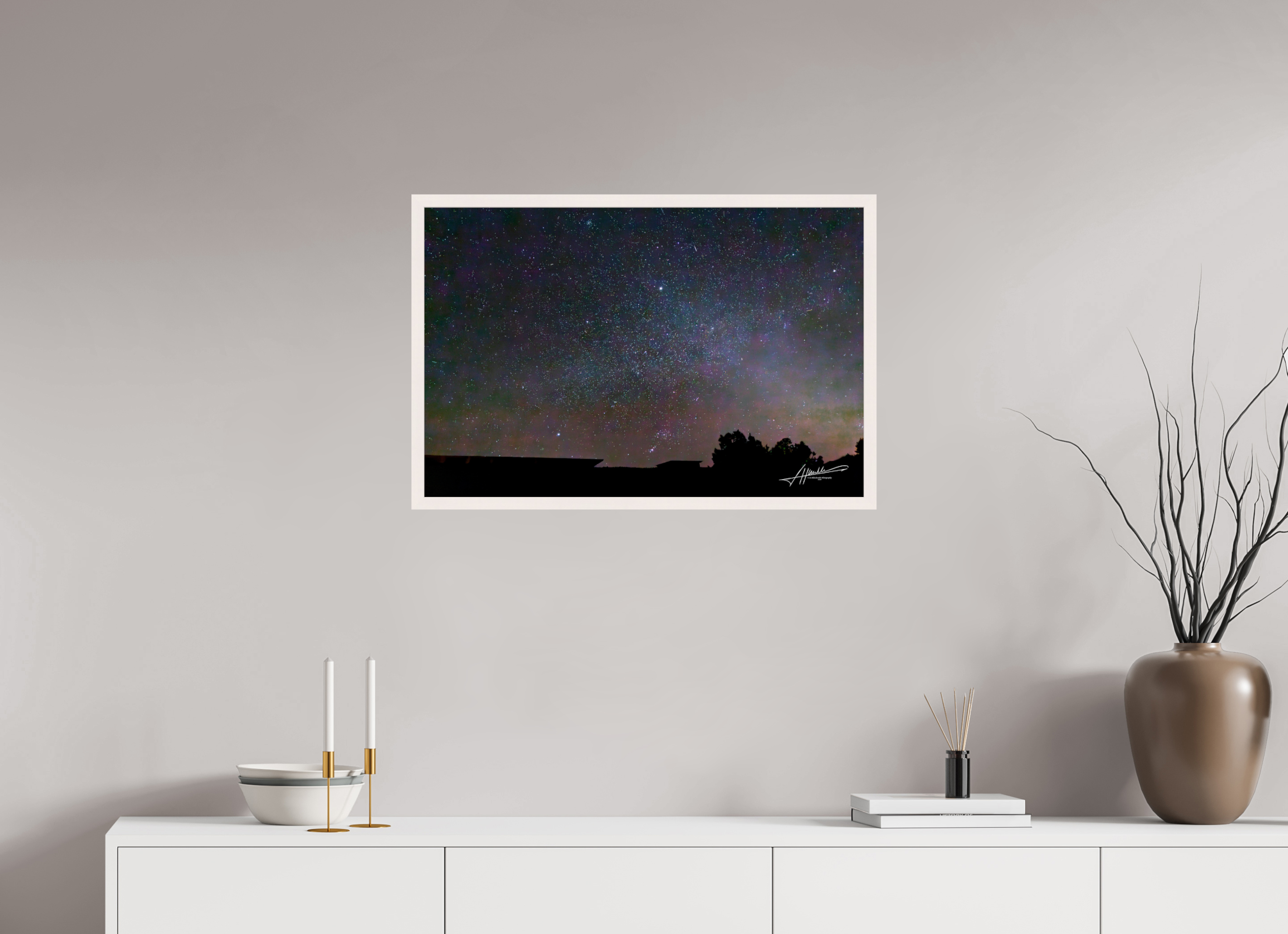 30 x 20″, Gallery Frame Watching the Stars
