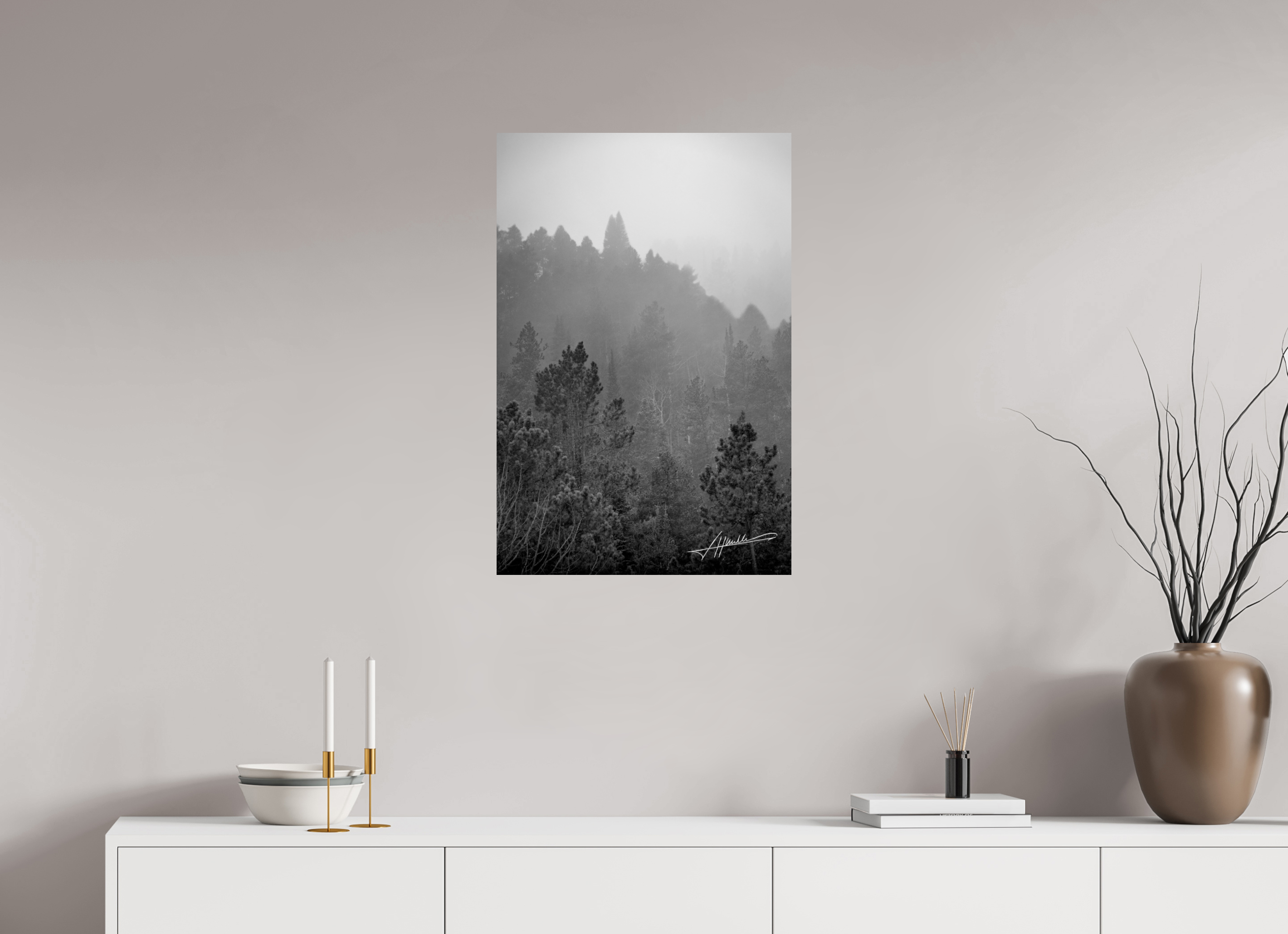 20 x 30″, Photo Print On Ilford Baryta Paper Glowing Mountain Fog