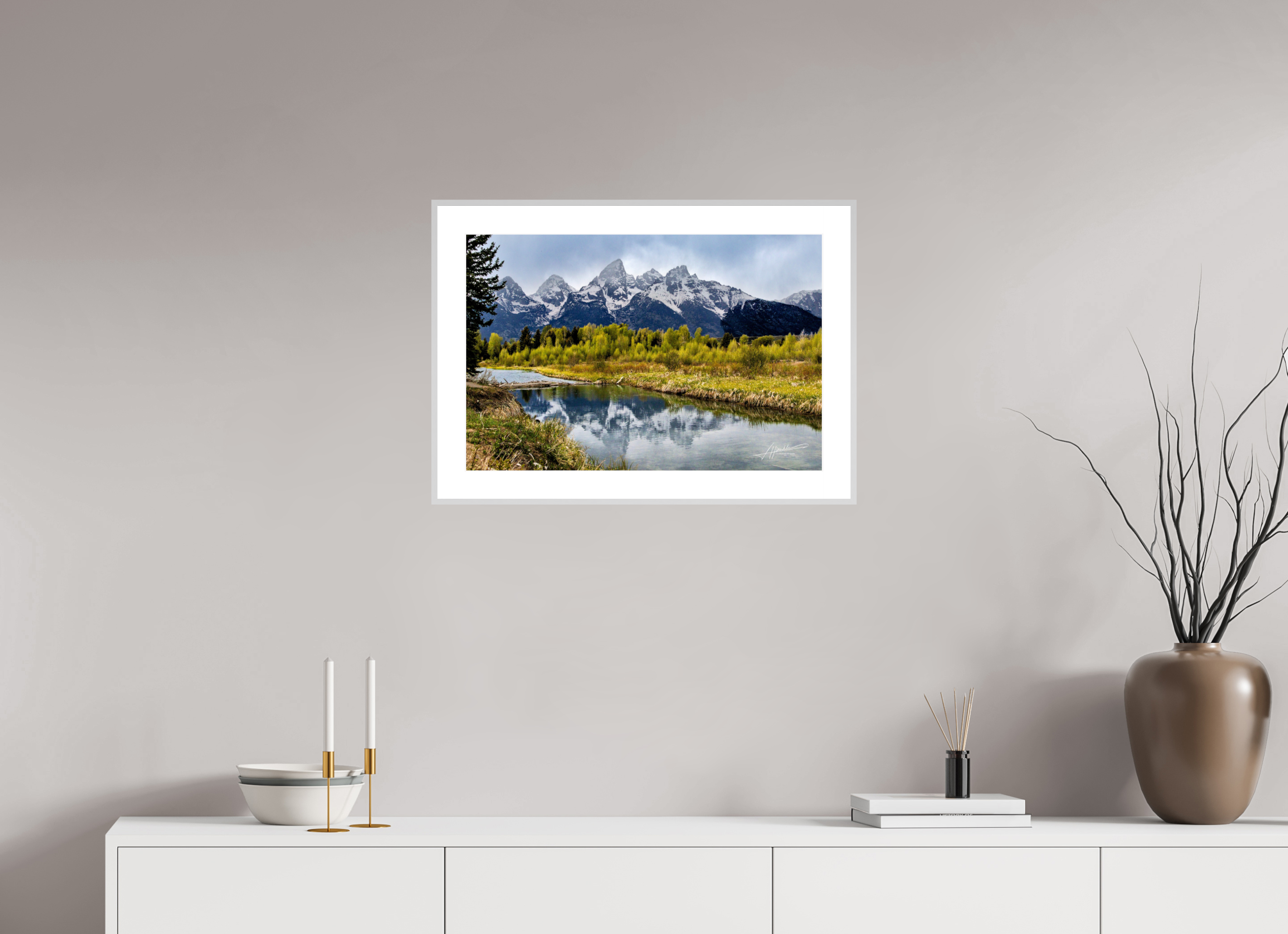 24 x 16″, Changeable Magnetic Frame Reflecting Peaks