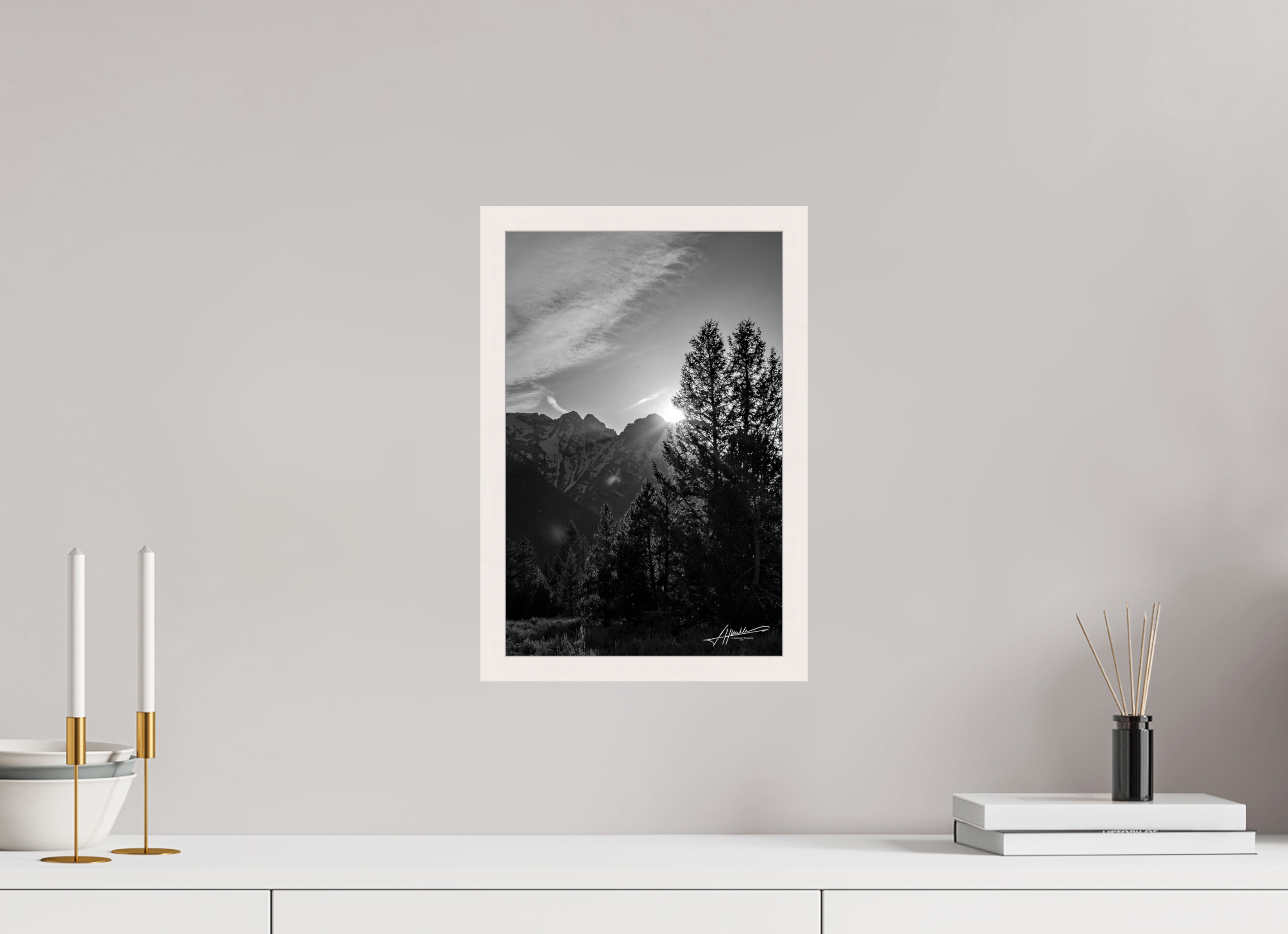 10 x 15″, Gallery Frame B/W Peaks