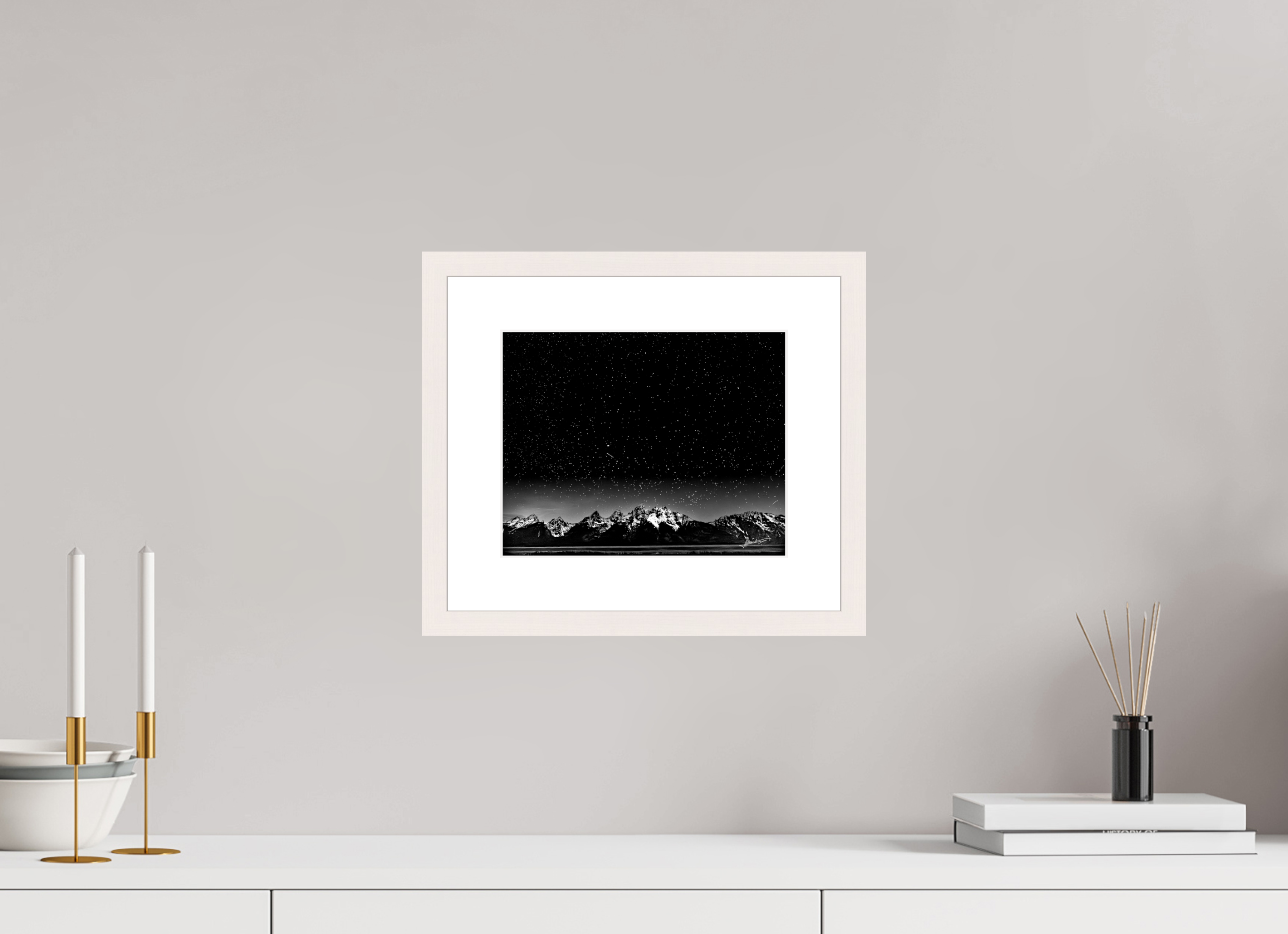 10 x 8″, Solid Wood Frame with Passe-partout Midnight in the Rockies
