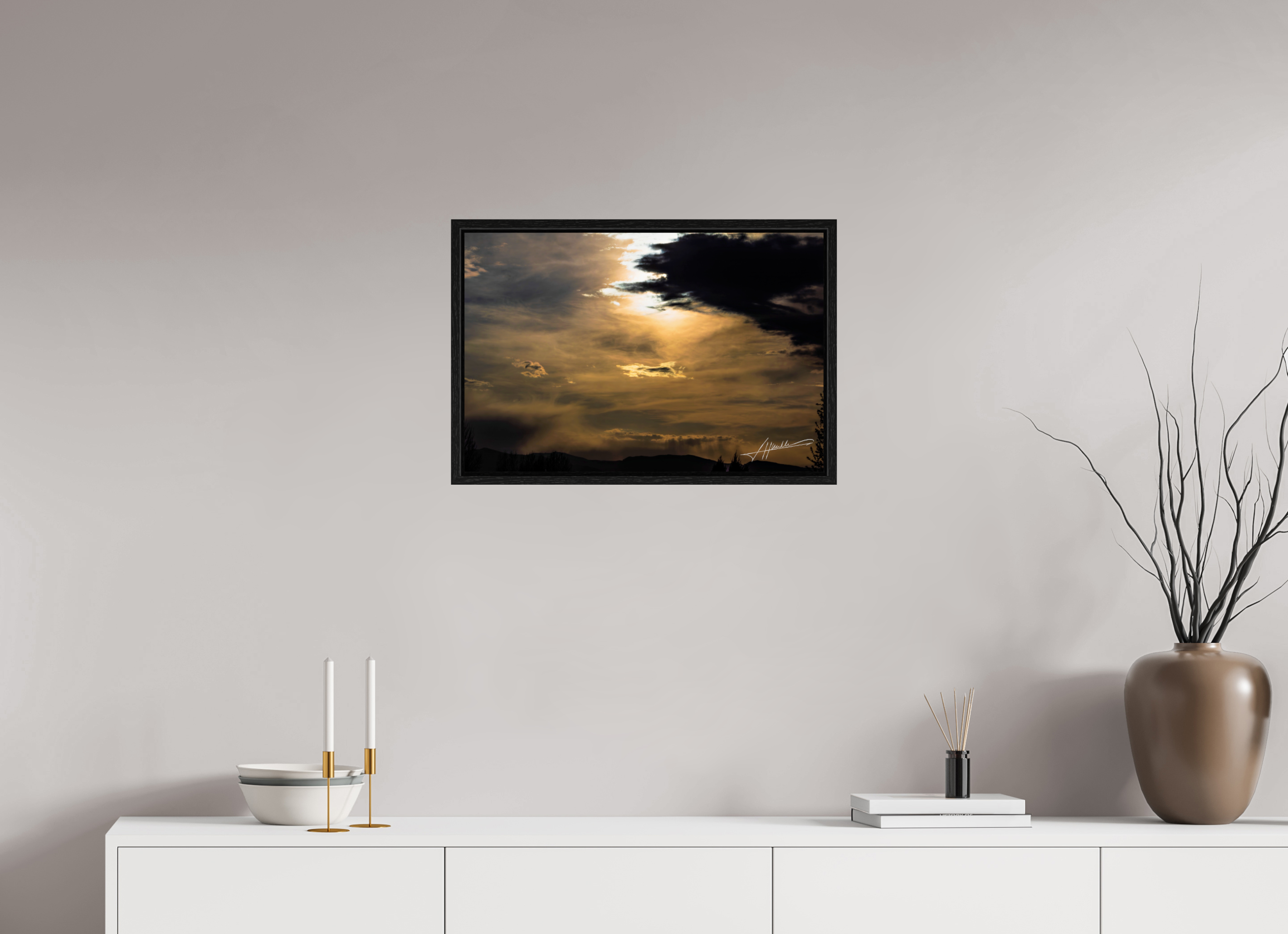 24 x 16″, Floater Frame Silver Lining