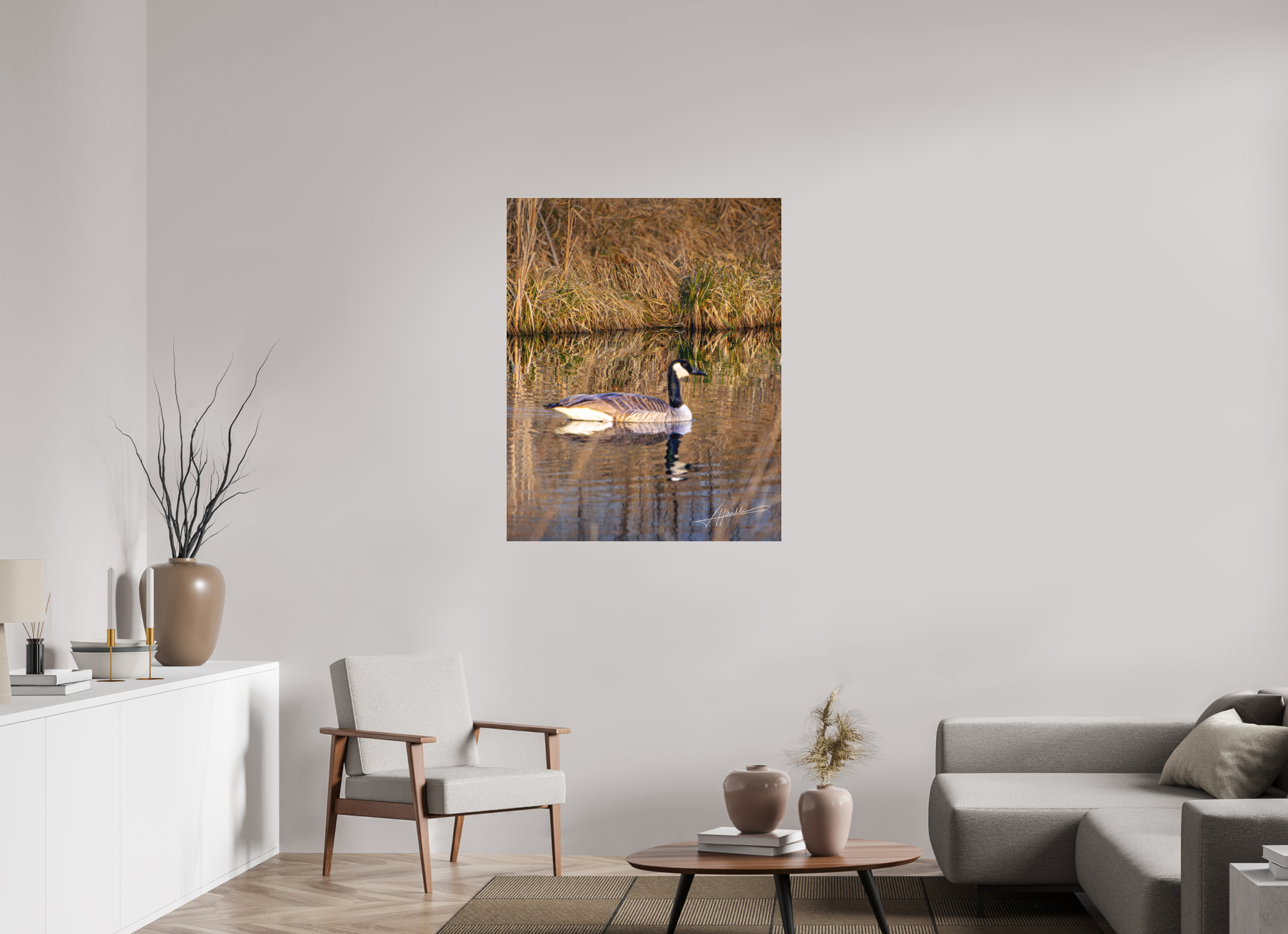 35 x 43.7″, Fine Pigment Under Acrylic A Swimming Reflection
