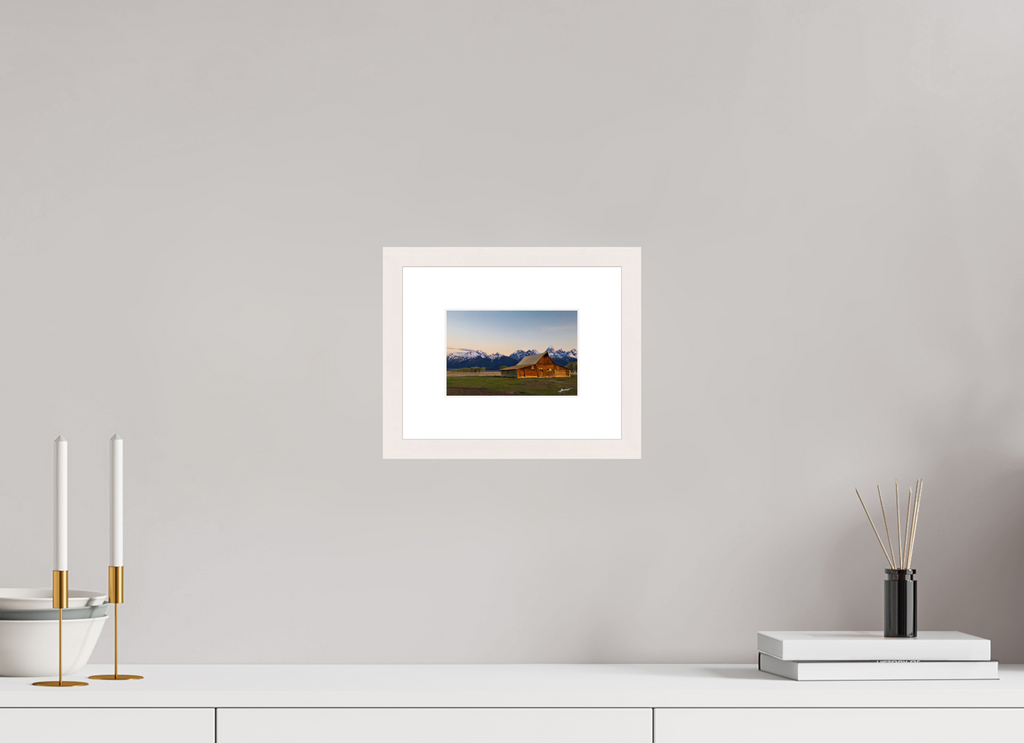 6 x 4″, Solid Wood Frame with Passe-partout Sunrise on the T.A. Barn