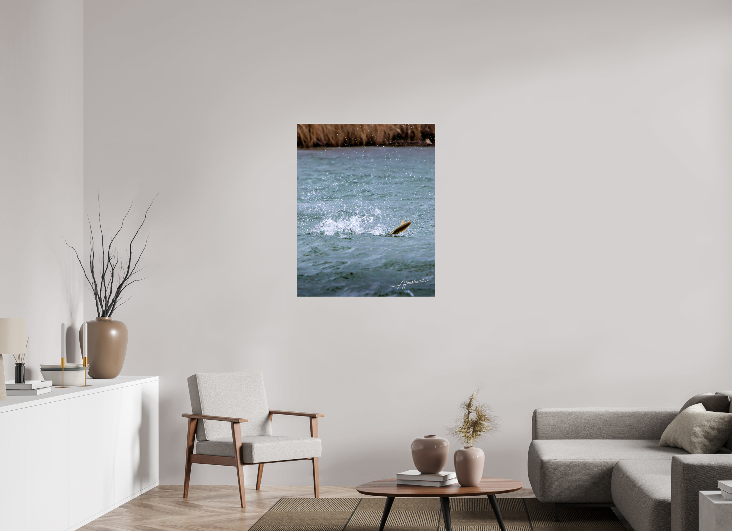 31 x 38.7″, ChromaLuxe HD Metal Jumping Rainbow Trout
