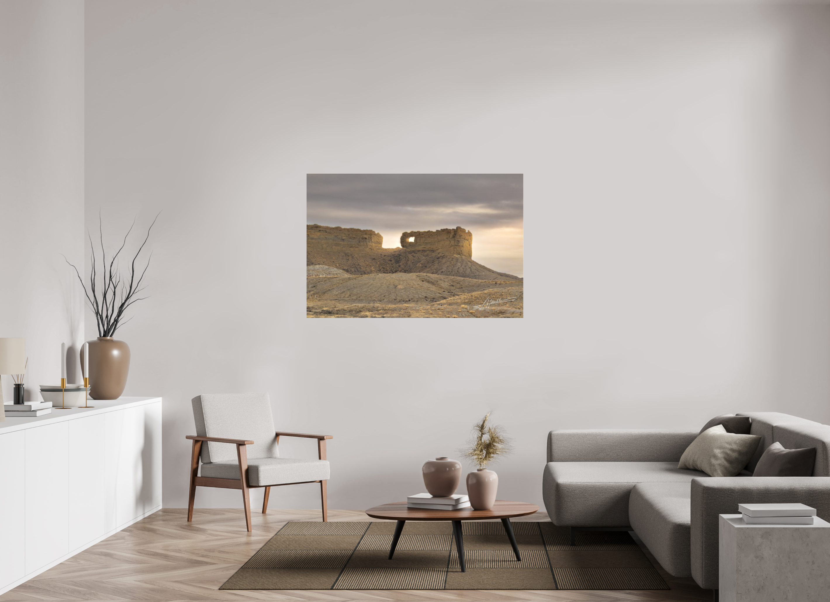 54 x 36″, Fine Pigment Under Acrylic Sun on the Buttes