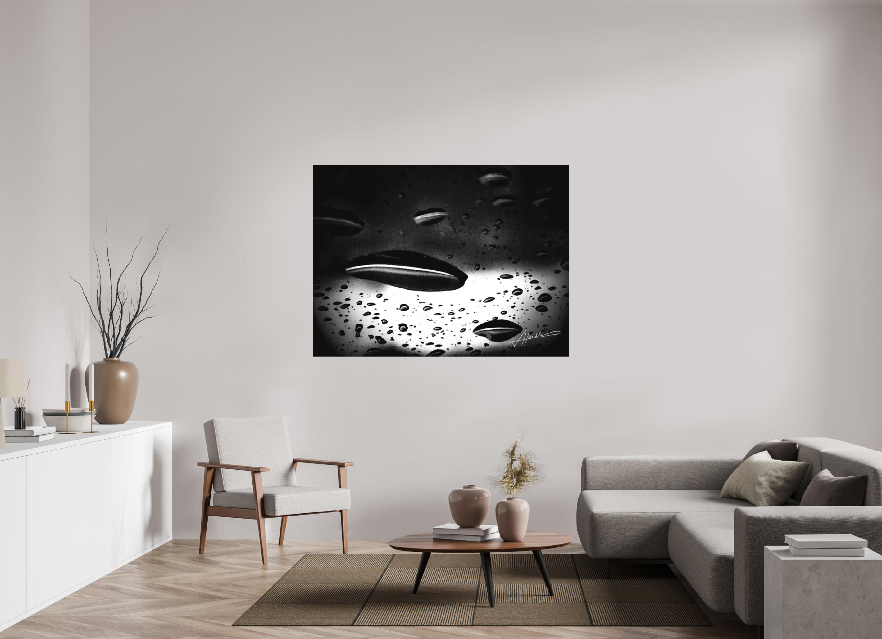 60 x 45″, Ilford Aluminum BW Collection of Water