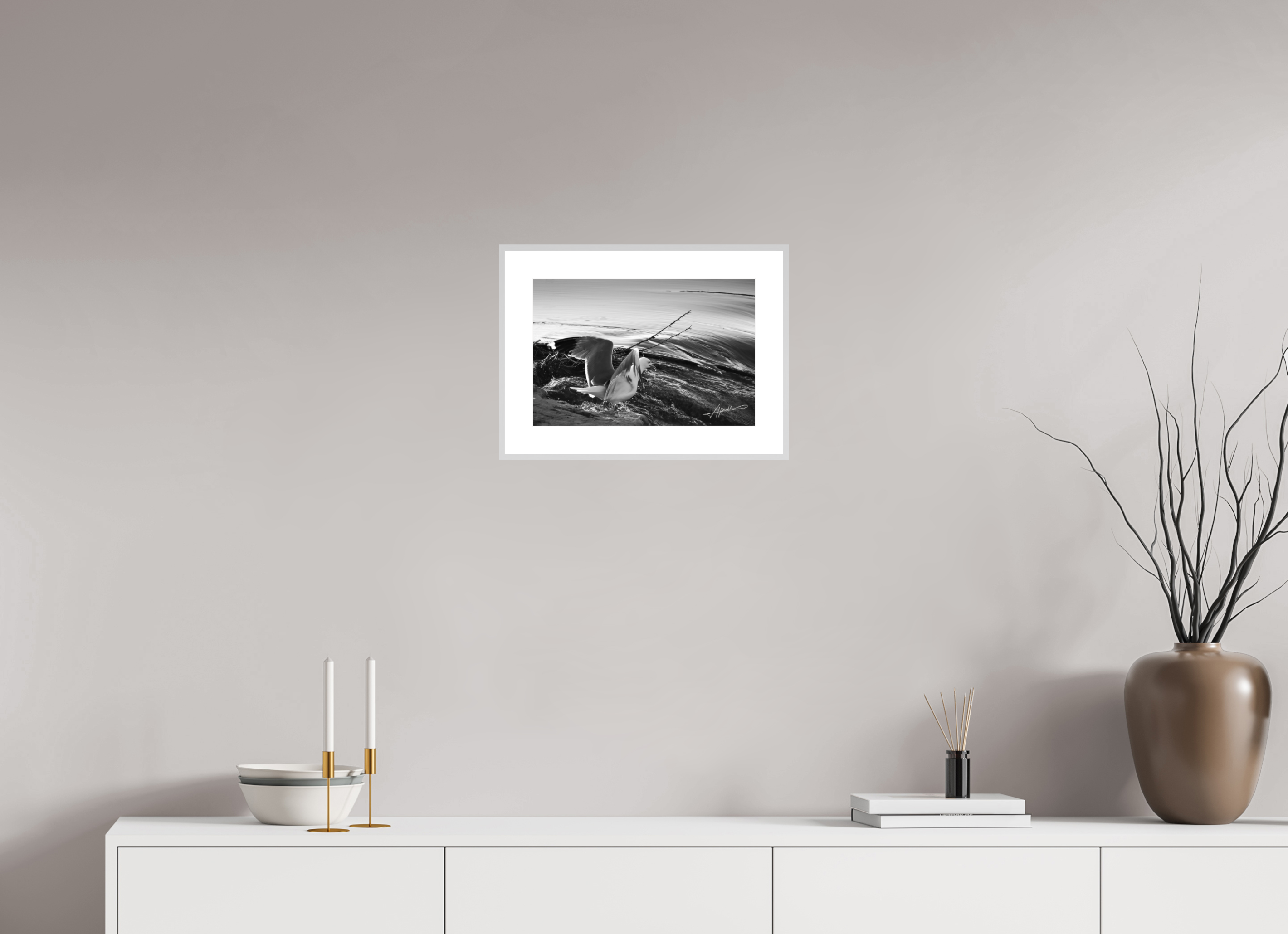 15 x 10″, Changeable Magnetic Frame Seagull Takes Flight