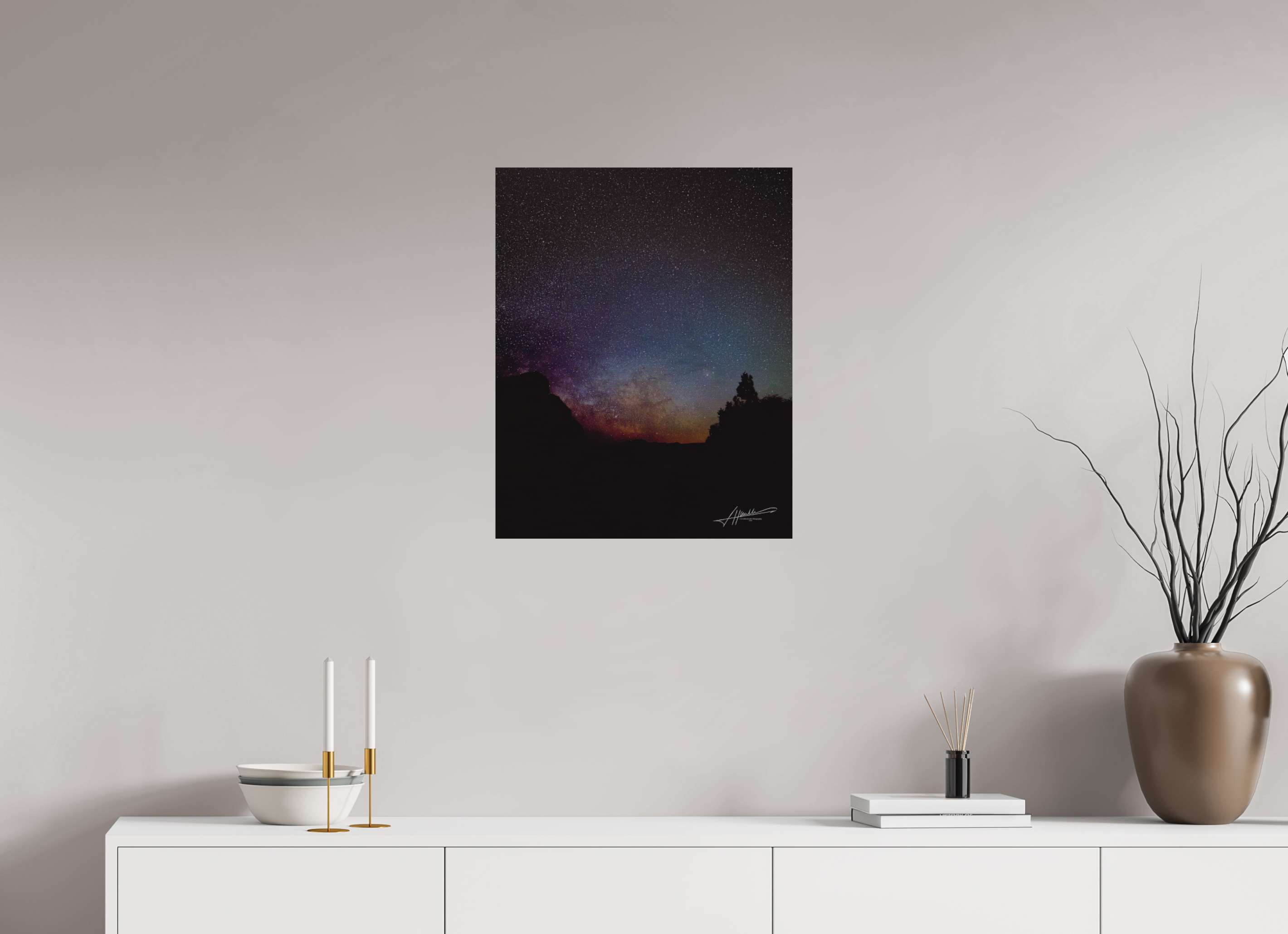 20 x 25″, Direct Brushed Aluminum Eye of the Milky Way