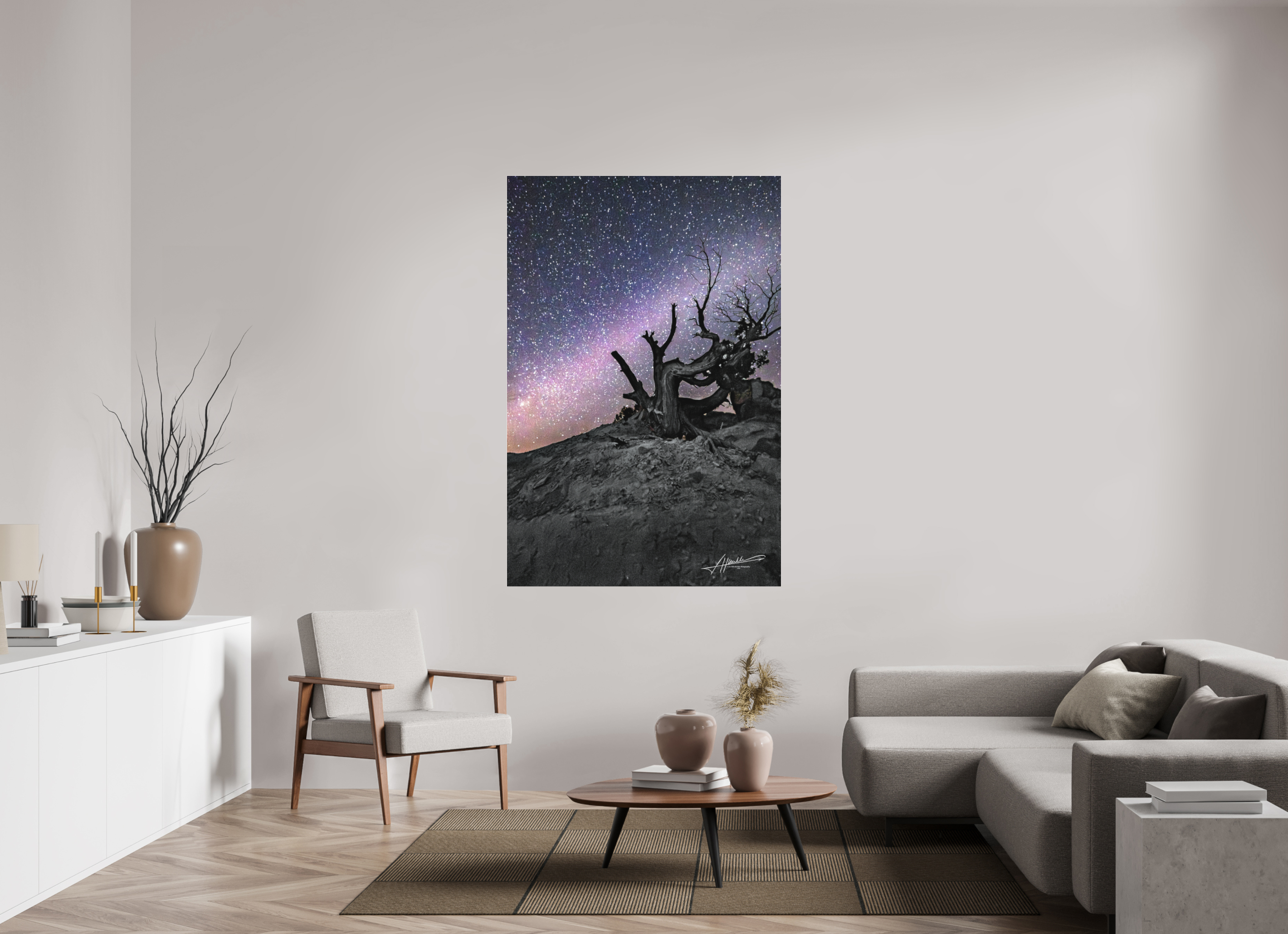 44 x 66″, Fine Pigment Under Acrylic Reaching the Milky Way