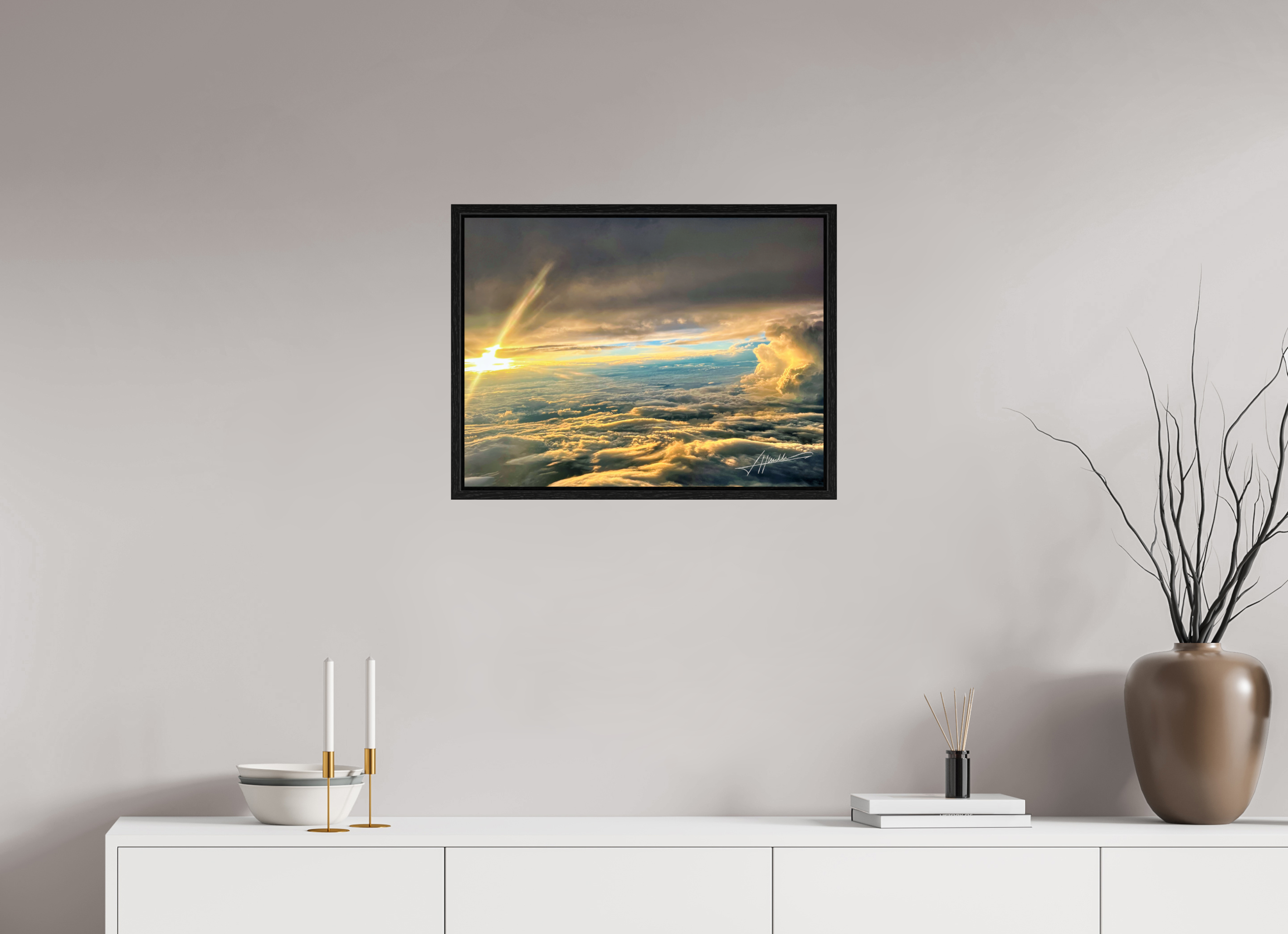 24 x 18″, Floater Frame Above the clouds