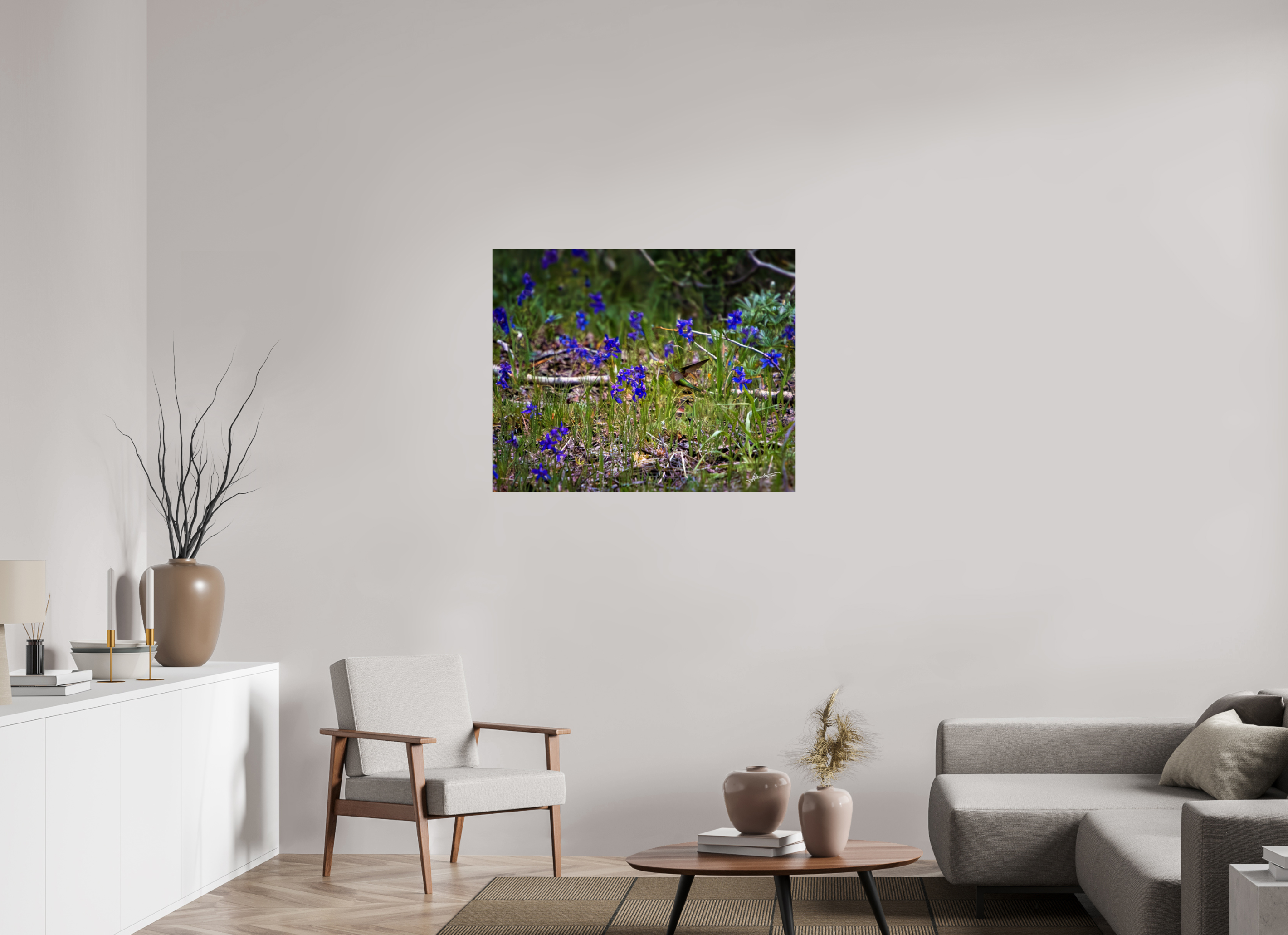 38.7 x 31″, Photo Print On Fujiflex High Gloss Feeding Hummingbird