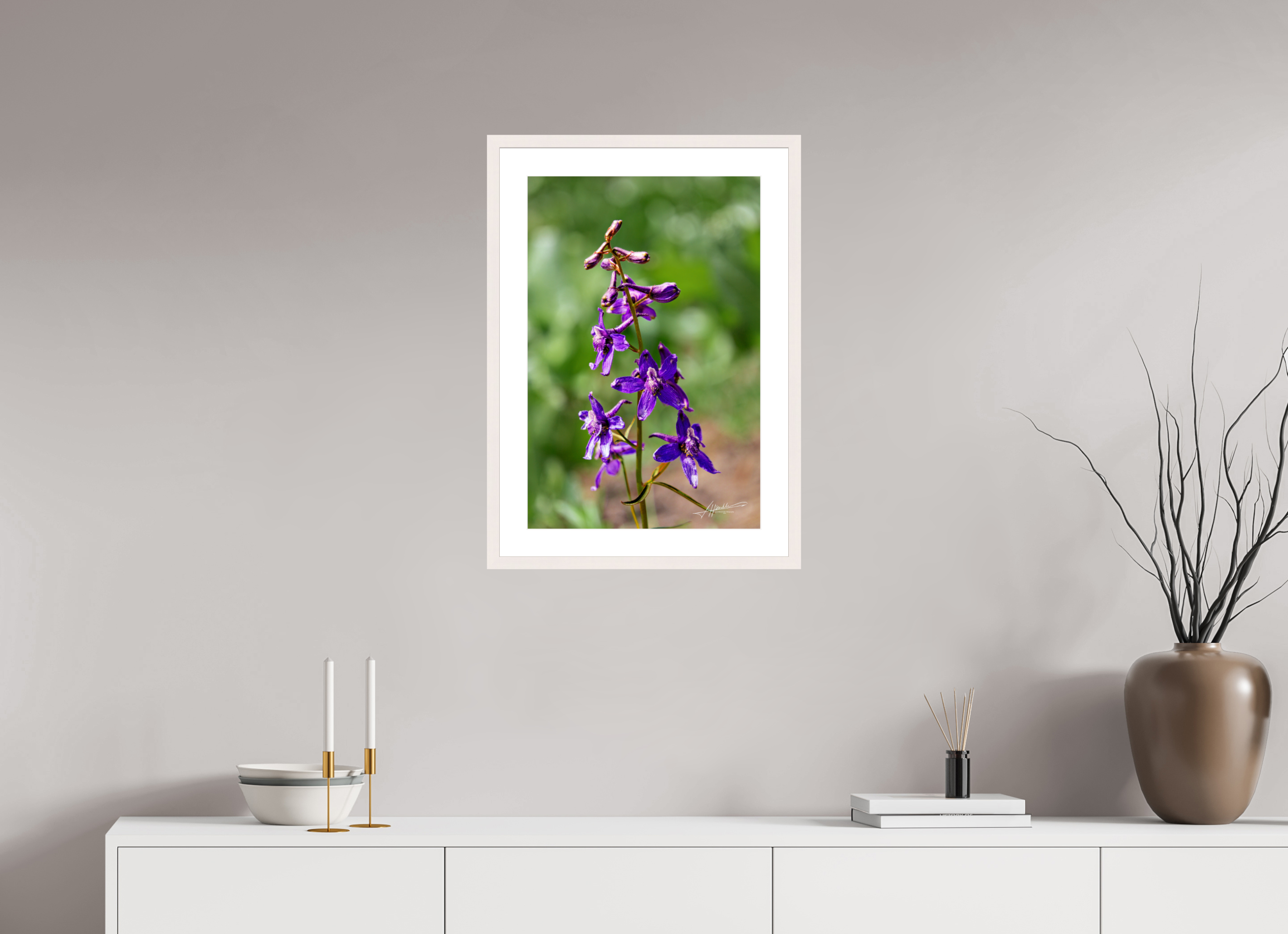 16 x 24″, Solid Wood Frame with Passe-partout Spring In Bloom