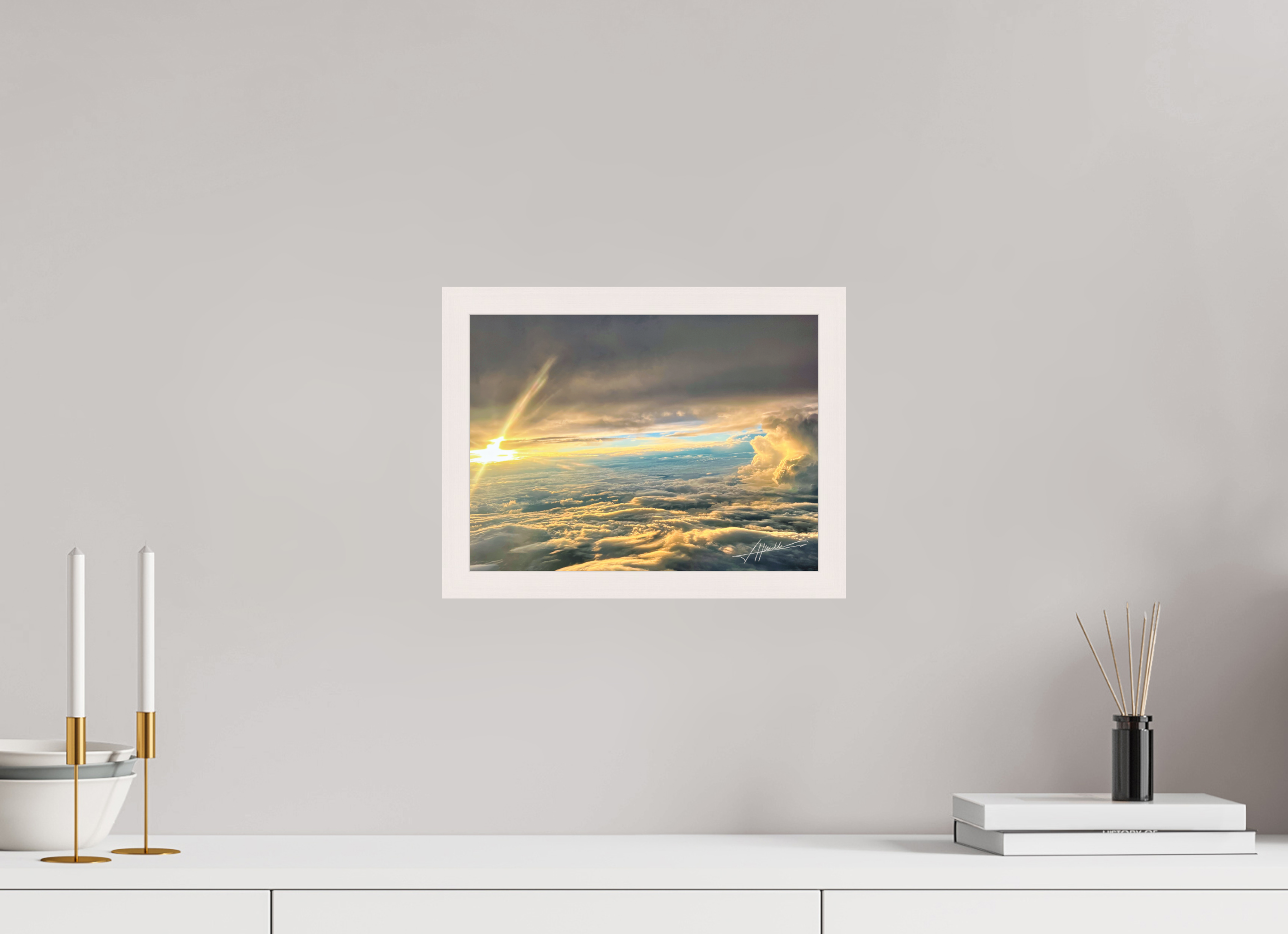 12 x 9″, Shadow Box Frame Above the clouds