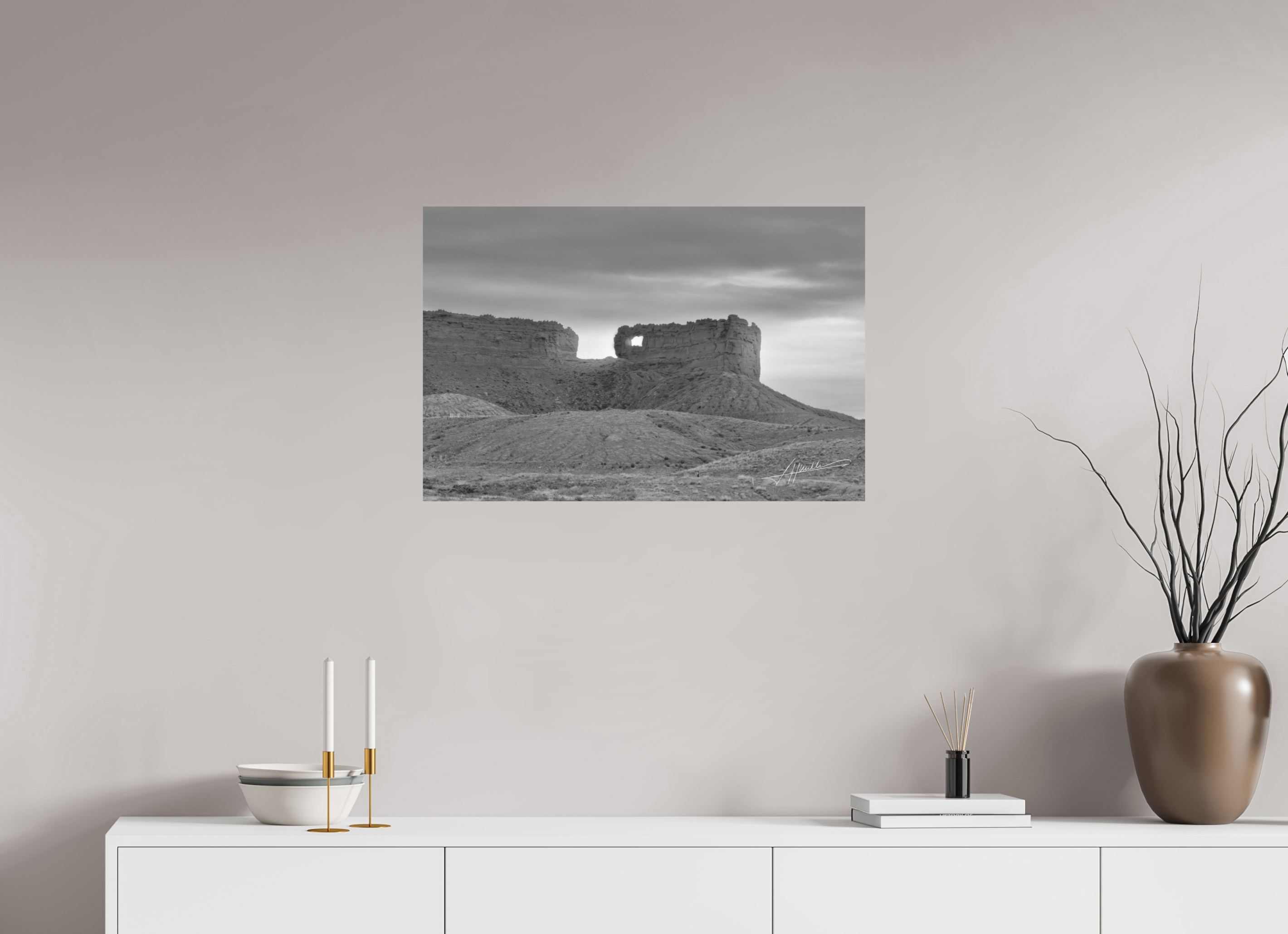 30 x 20″, Photo Print On Ilford Baryta Paper Sun on the Buttes