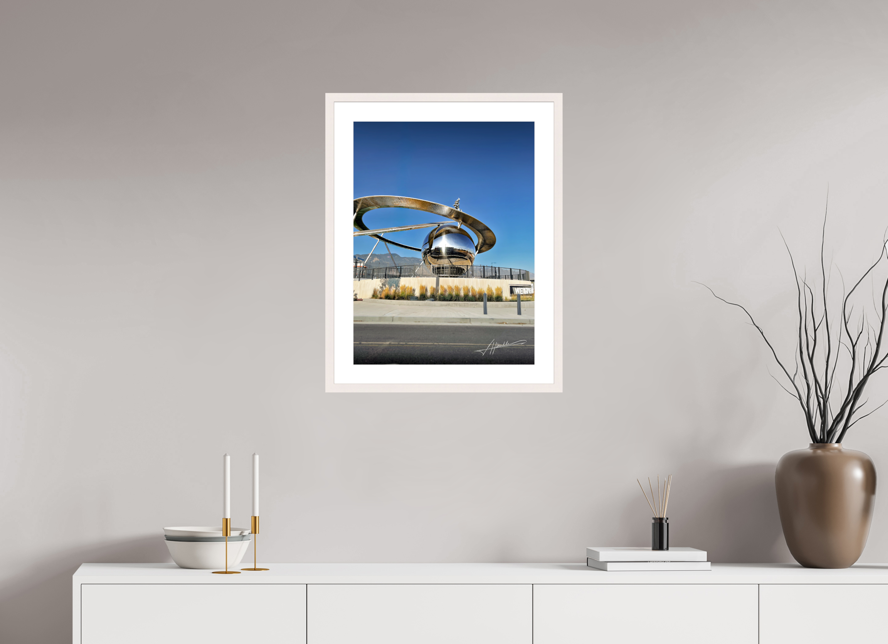 18 x 24″, Solid Wood Frame with Passe-partout Epicenter Sculpture
