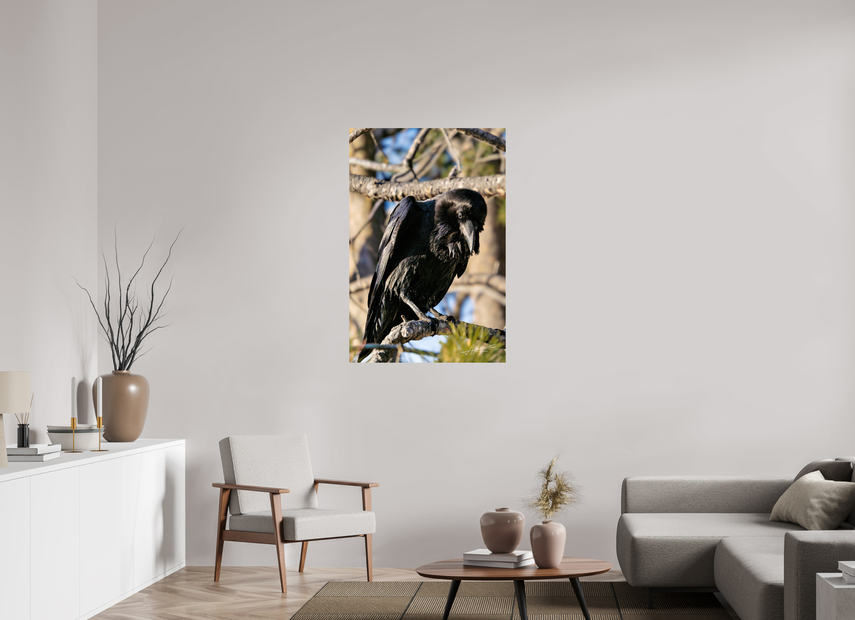 30 x 45″, ChromaLuxe HD Metal Morning Raven