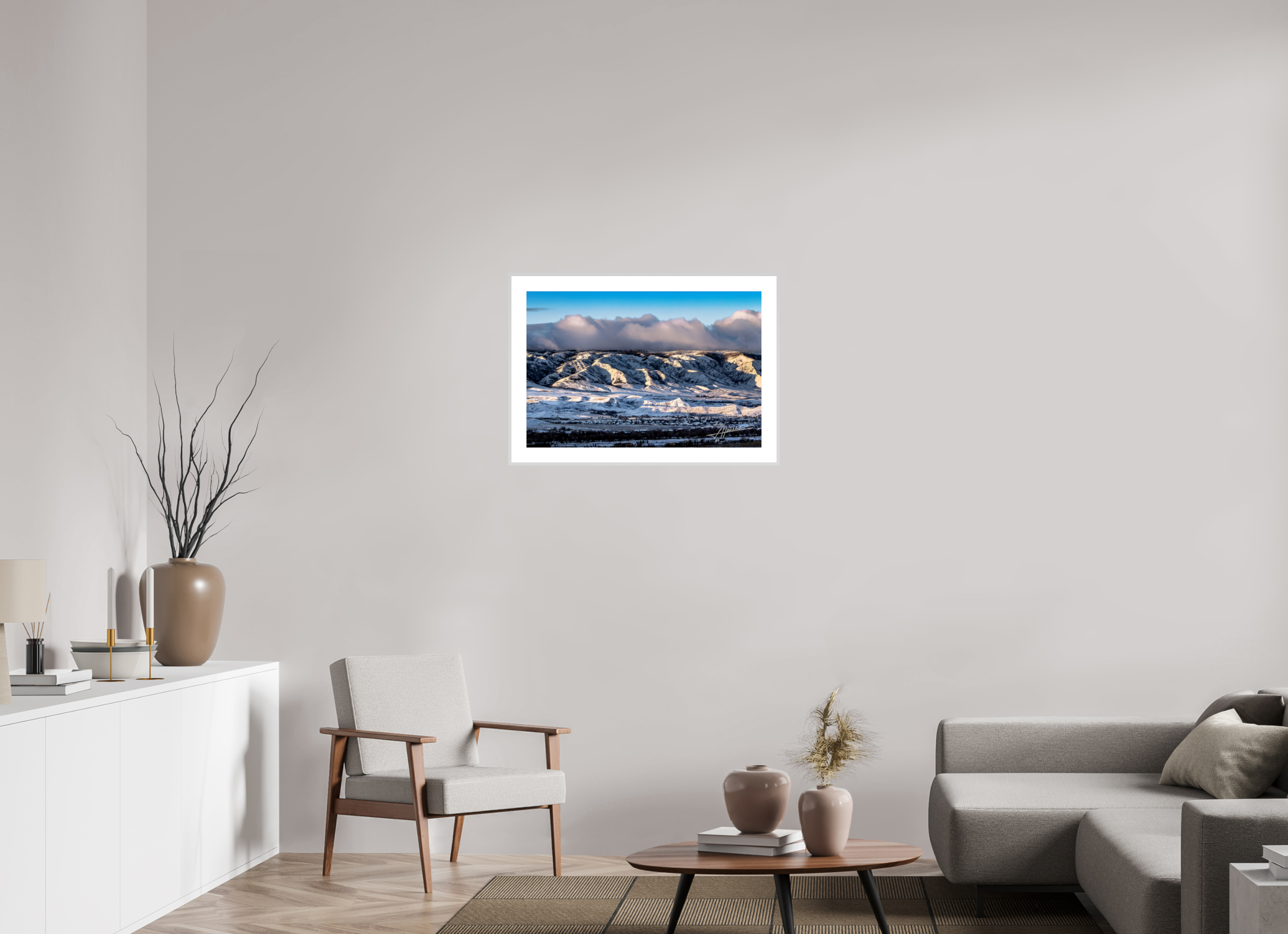 30 x 20″, Changeable Magnetic Frame Sunset After a Snow Storm