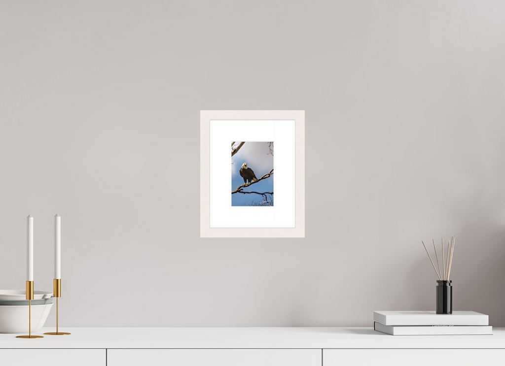 4 x 6″, Solid Wood Frame with Passe-partout The Eagle's Call