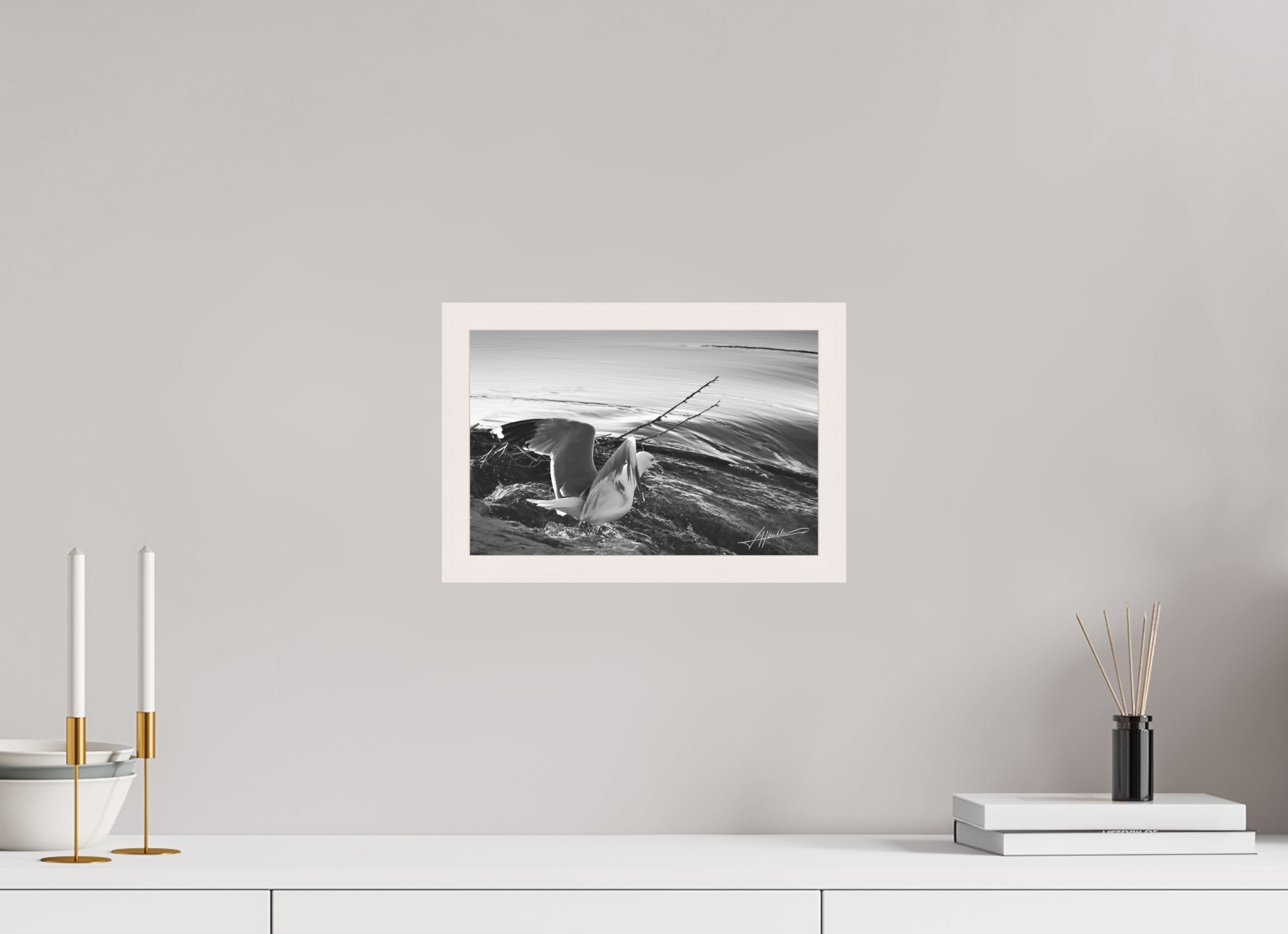 12 x 8″, Shadow Box Frame Seagull Takes Flight