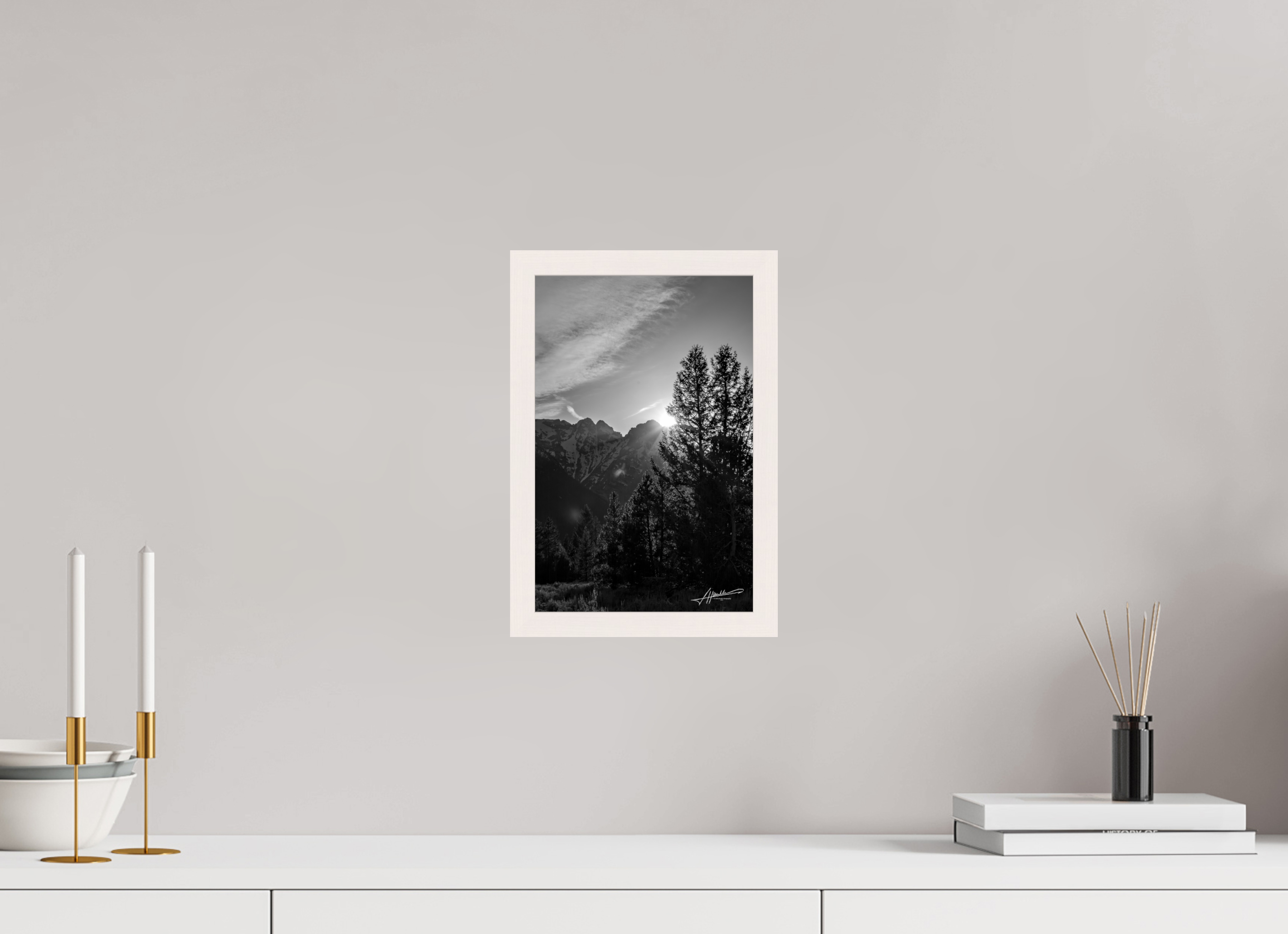 8 x 12″, Gallery Frame B/W Peaks