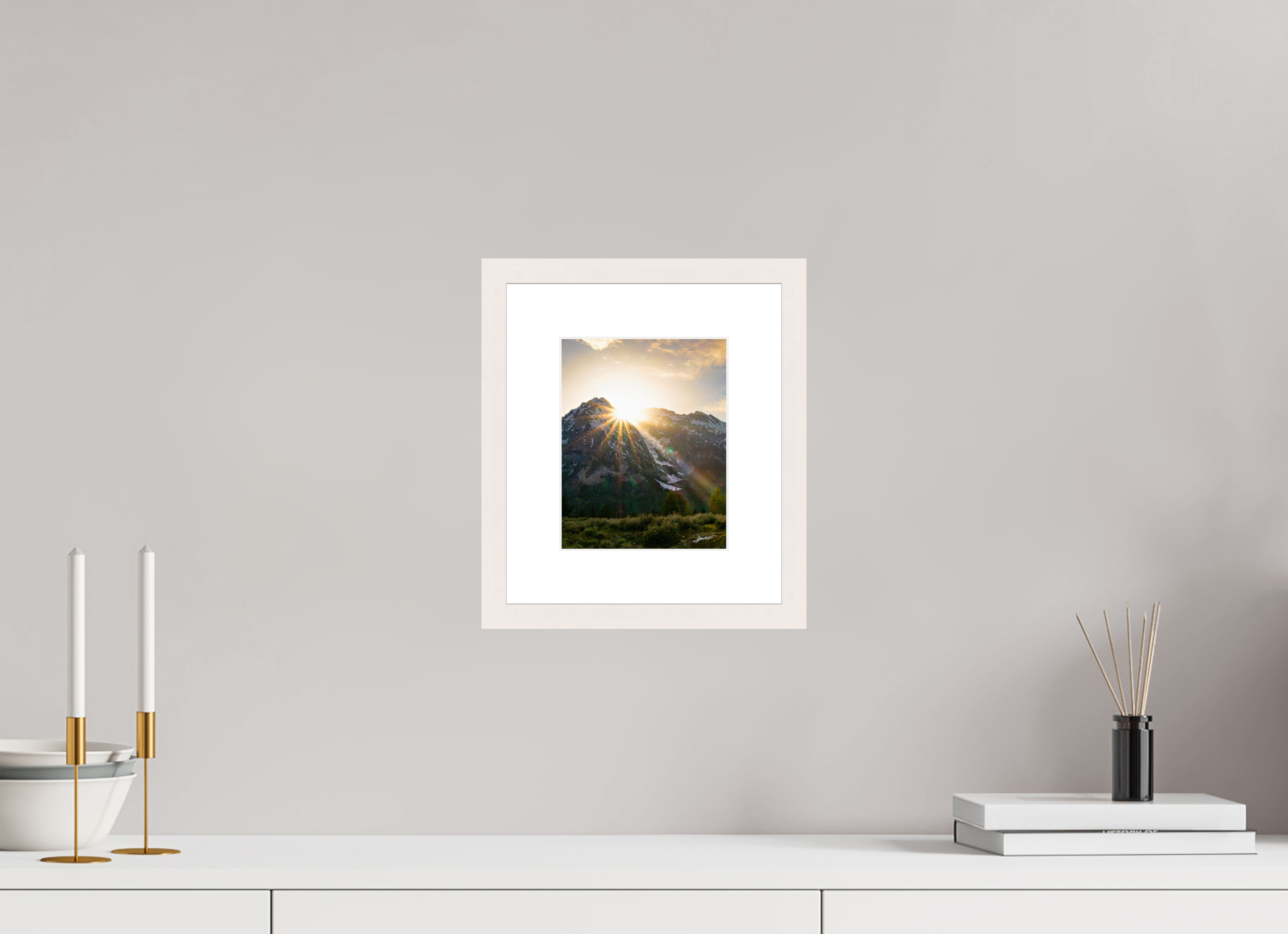 6 x 7.5″, Solid Wood Frame with Passe-partout The Last Ray