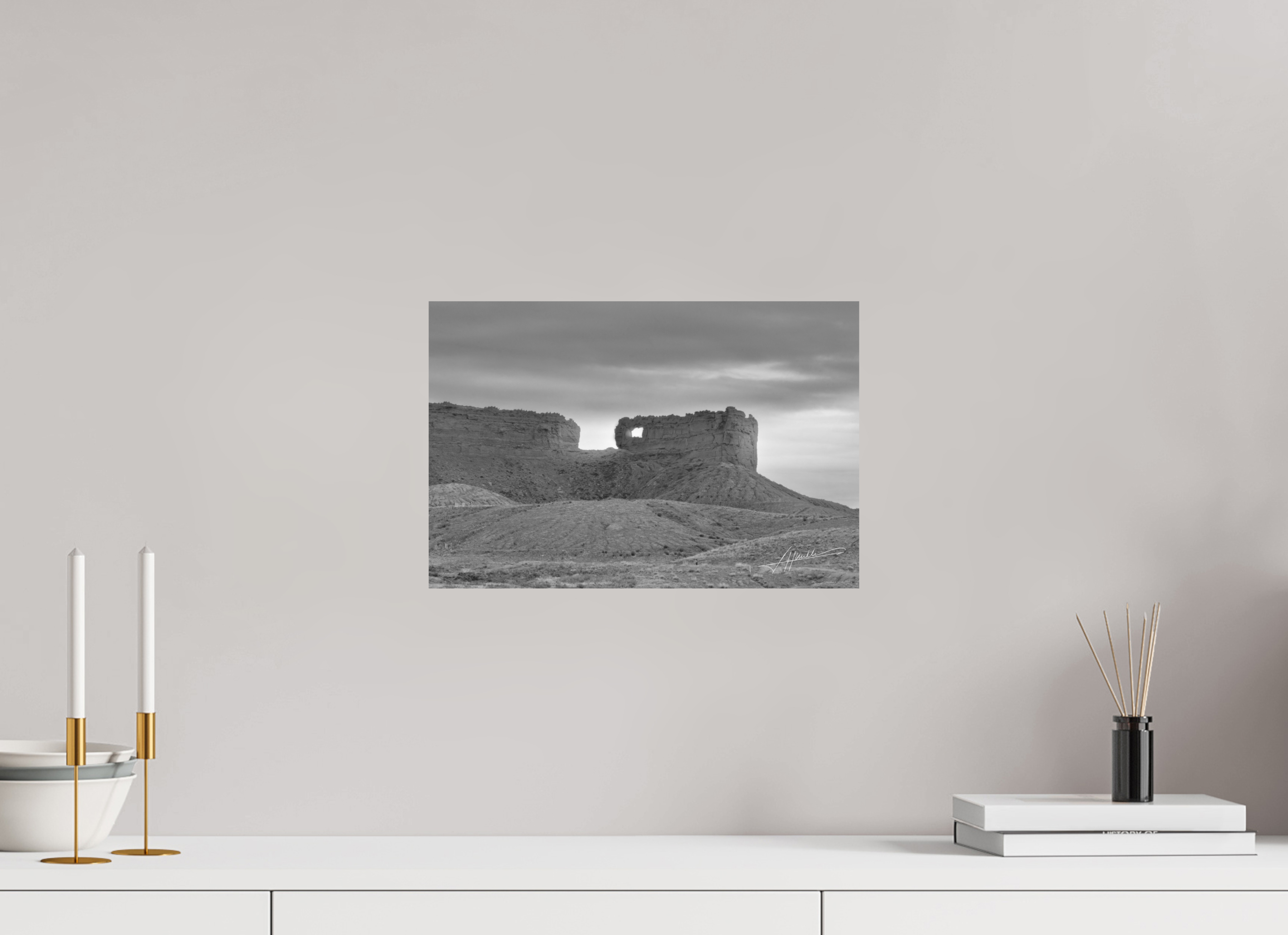 15 x 10″, Photo Print On Ilford Baryta Paper Sun on the Buttes