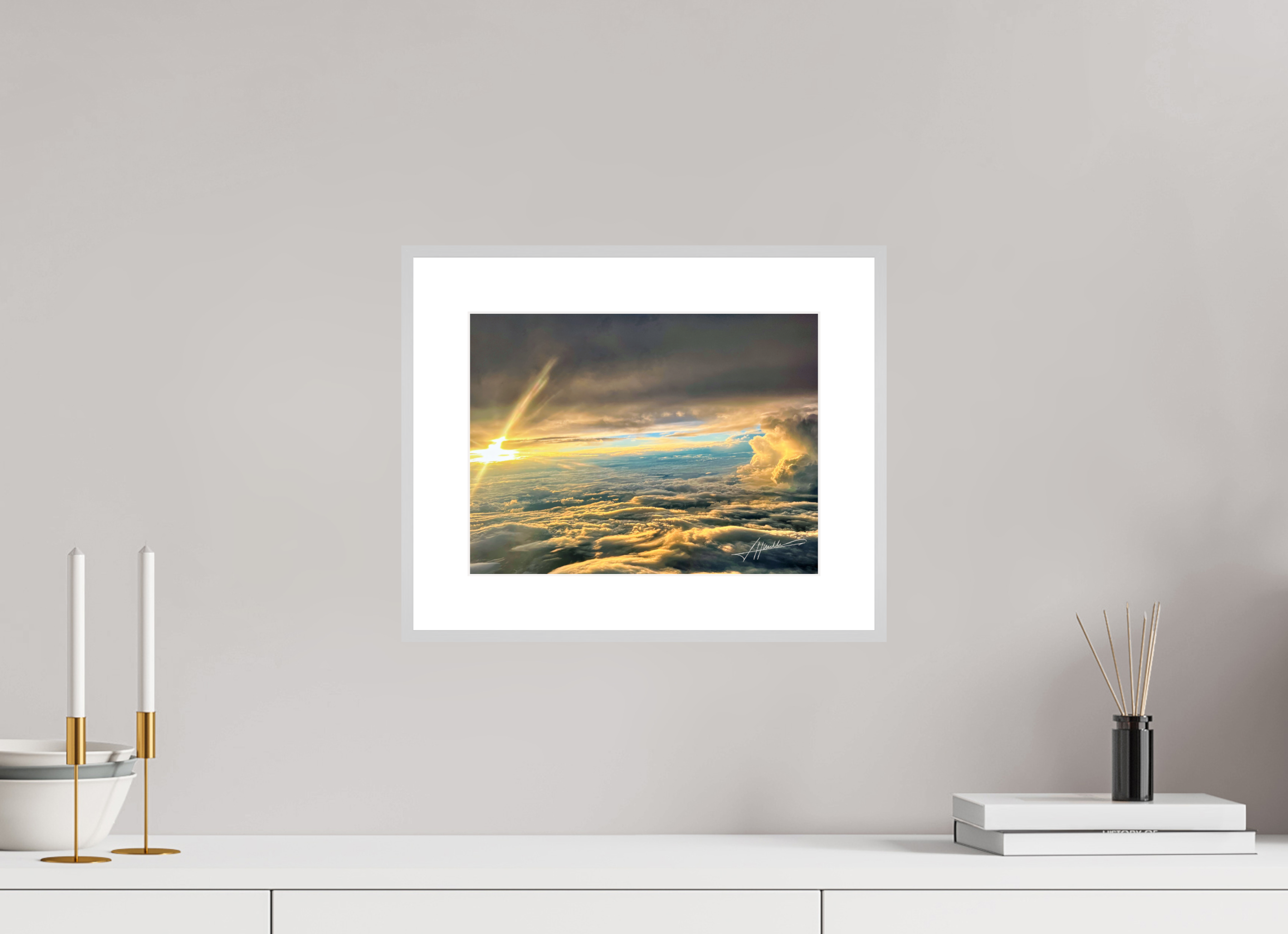 12 x 9″, Changeable Magnetic Frame Above the clouds