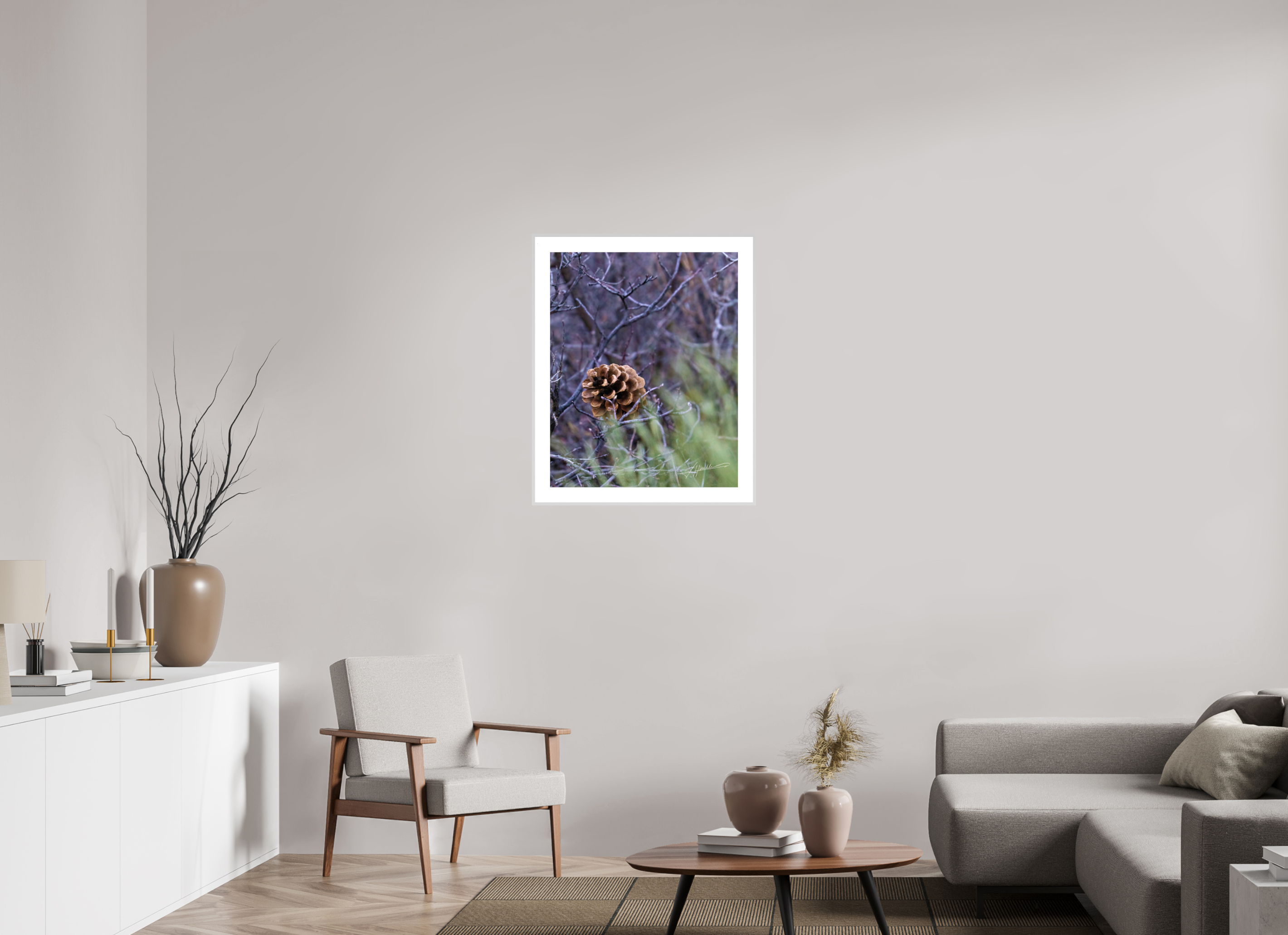 24 x 30″, Changeable Magnetic Frame Mountain Pinecone