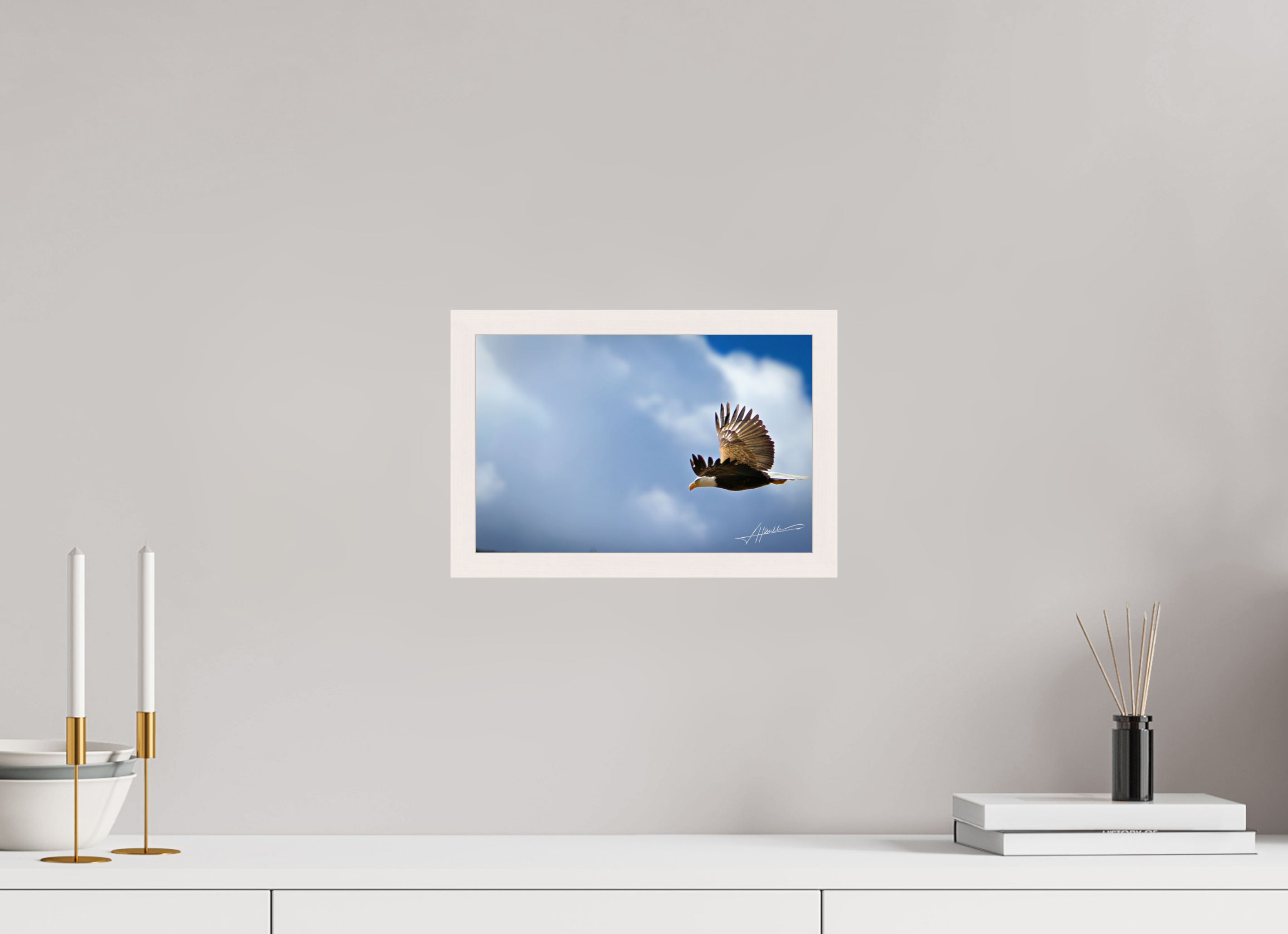12 x 8″, Gallery Frame Bald Eagle Flying