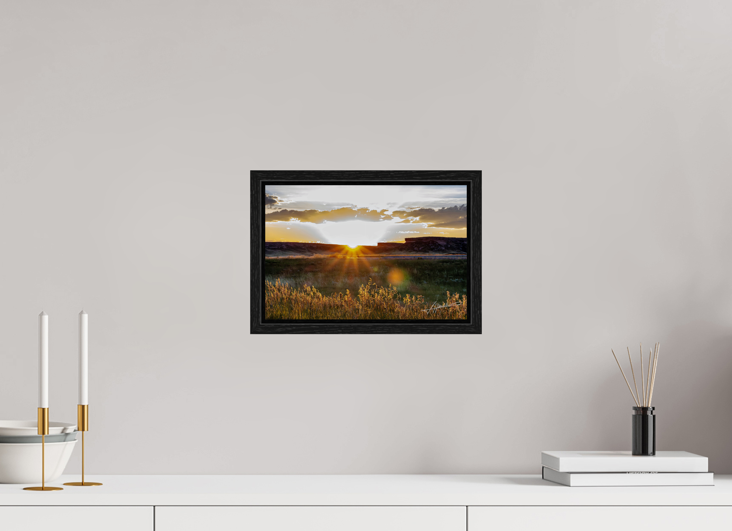 12 x 8″, Floater Frame Sunrise on the Planes