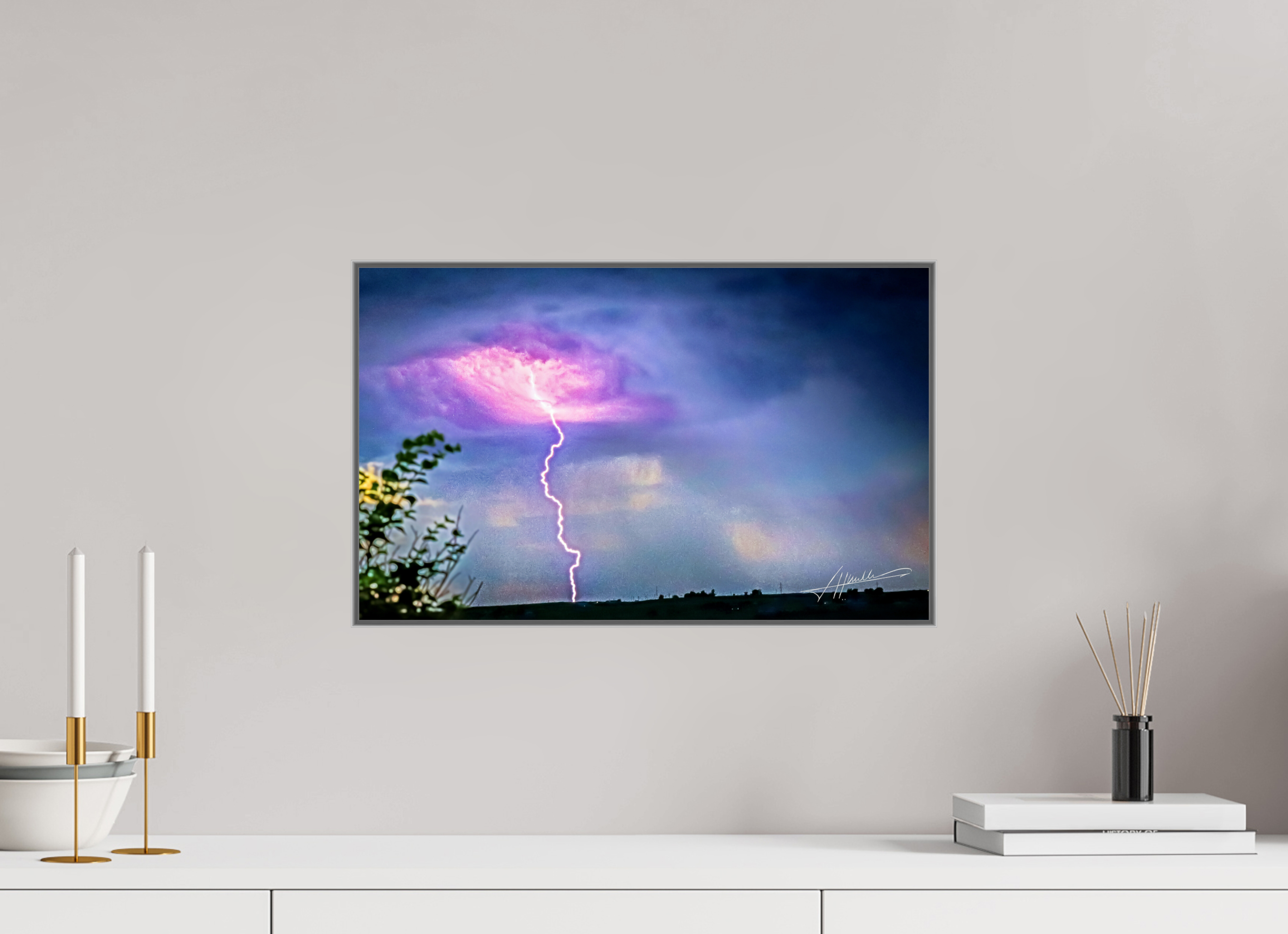 19.4 x 12″, Aluminum ArtBox Lightning Strike