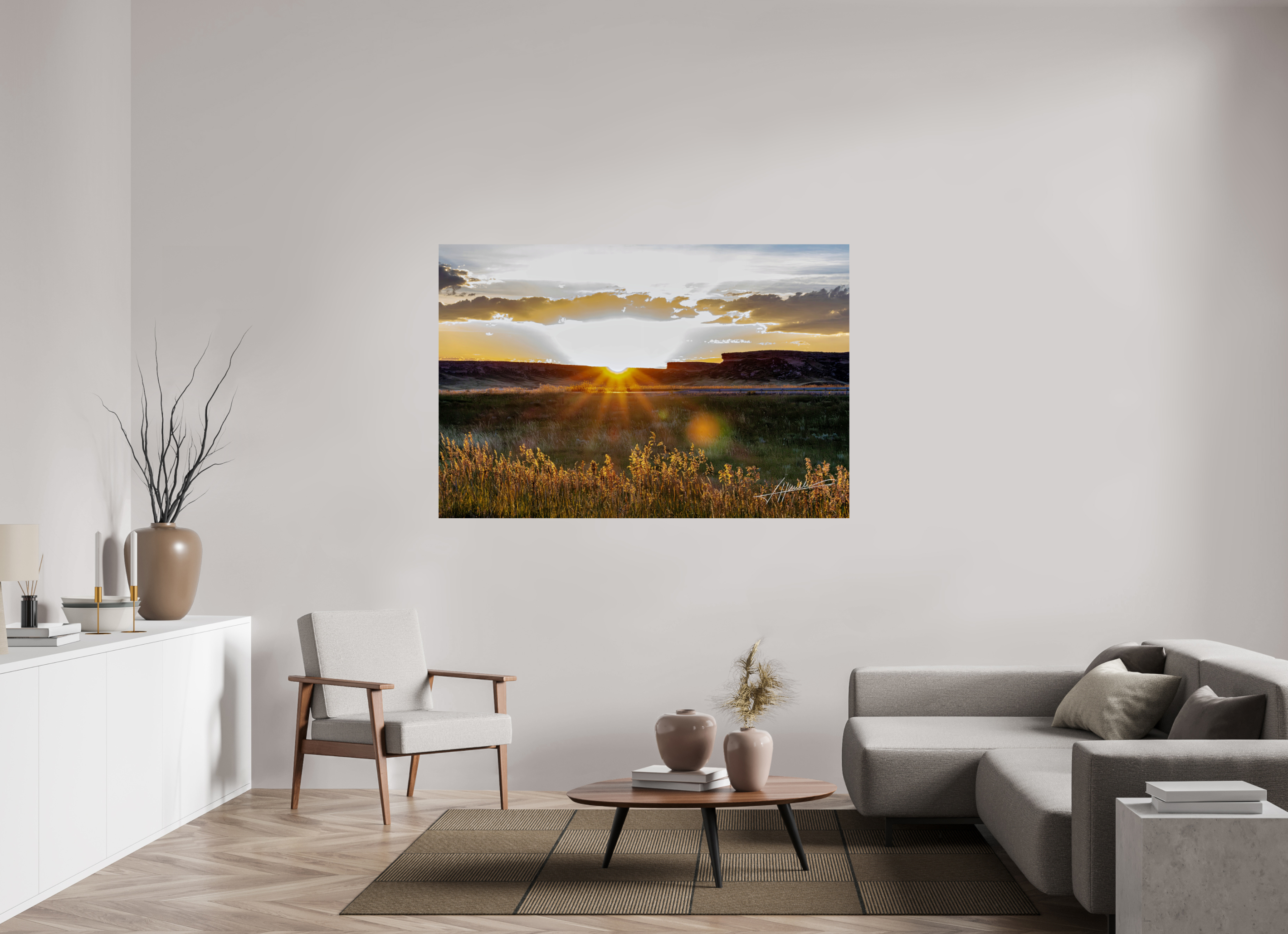 66 x 44″, ChromaLuxe HD Metal Sunrise on the Planes